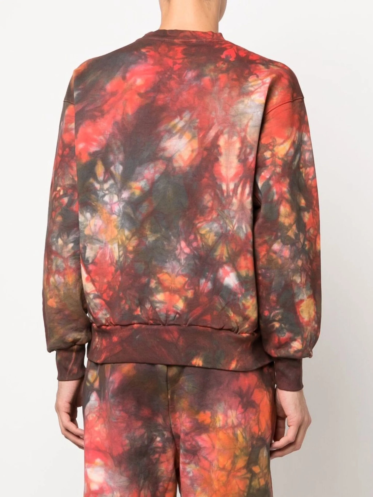 tie-dye print crew neck jumper
