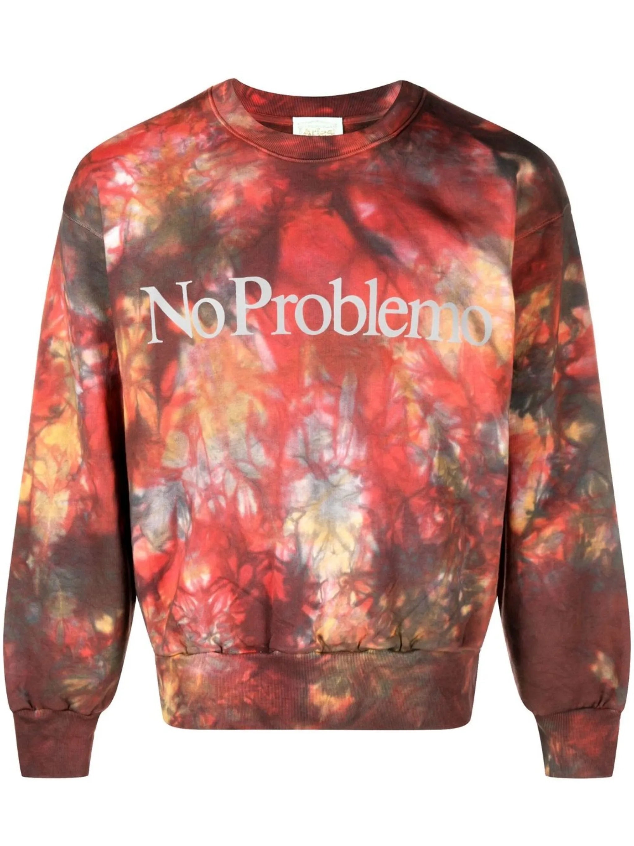 tie-dye print crew neck jumper