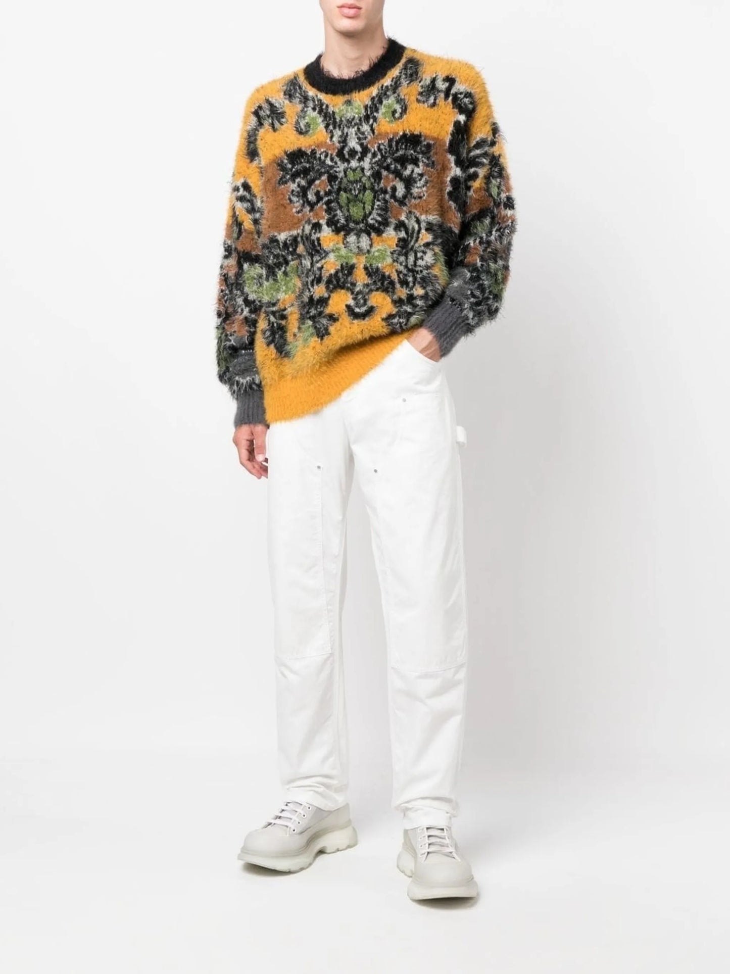 Fleur patterned-jacquard jumper