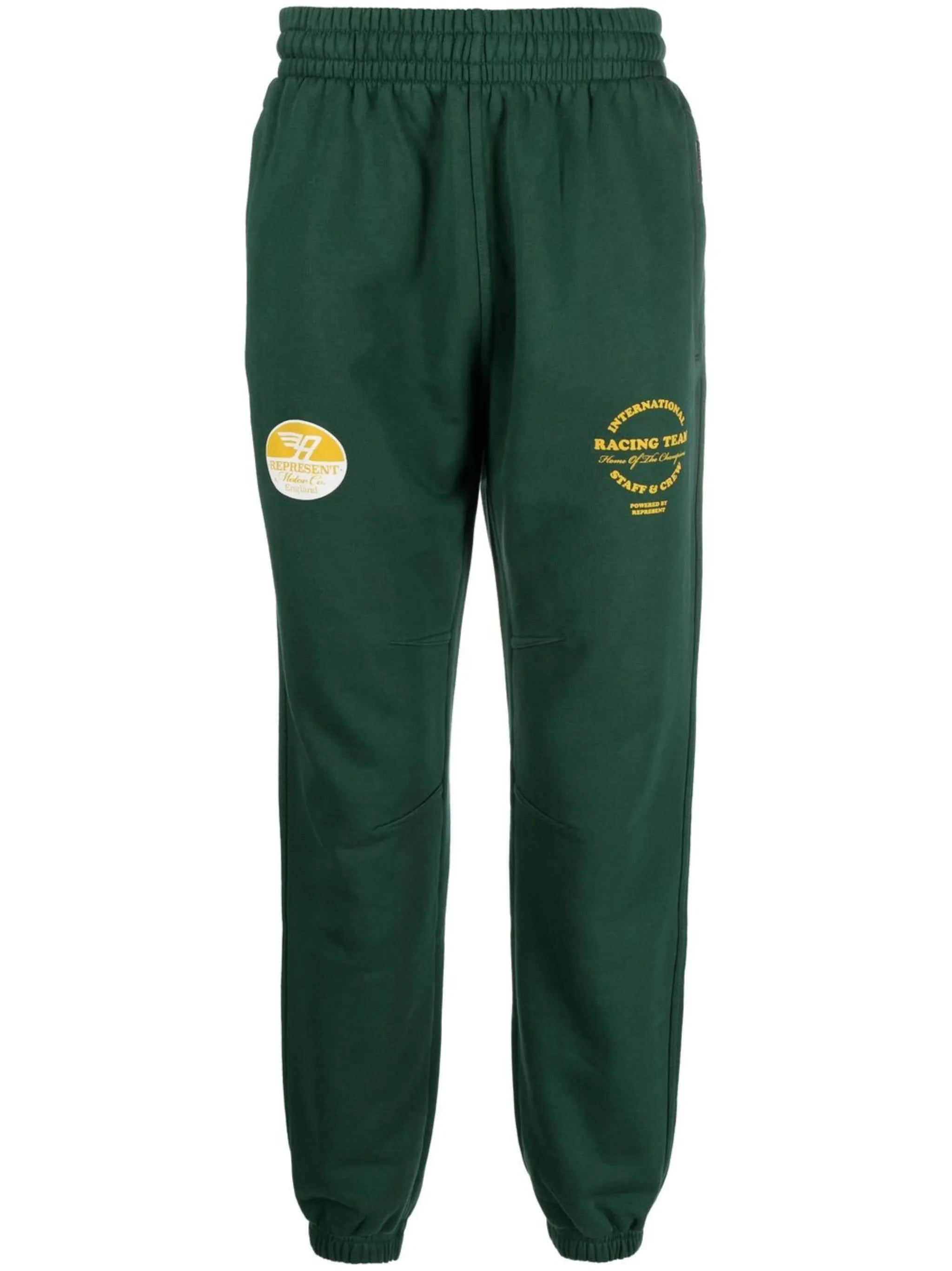 text-print track pants