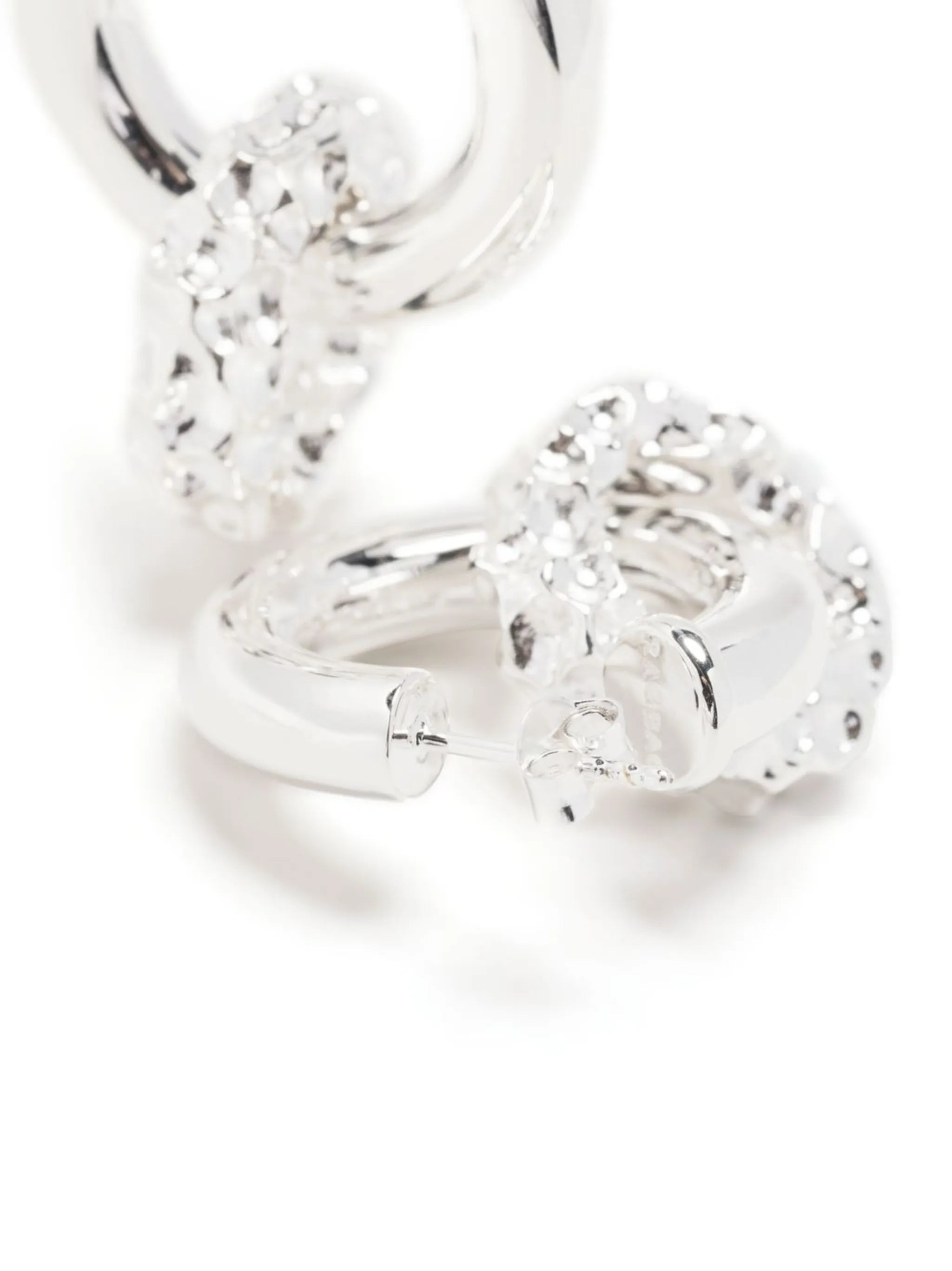 hammered drop hoop earrings