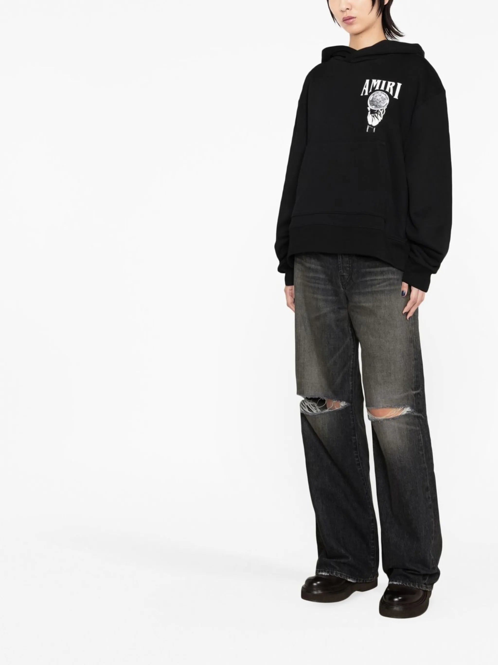 graphic logo-print hoodie