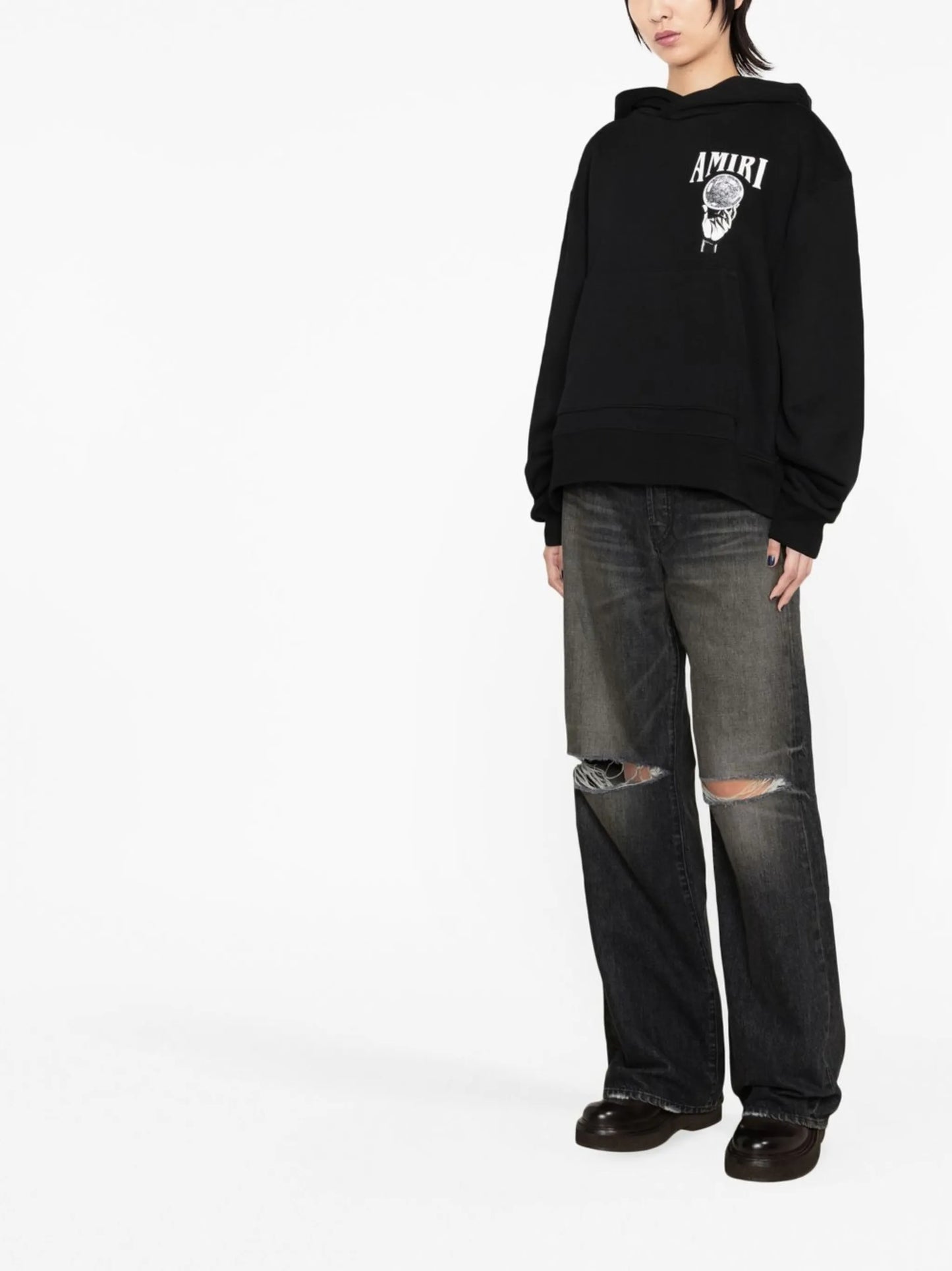 graphic logo-print hoodie