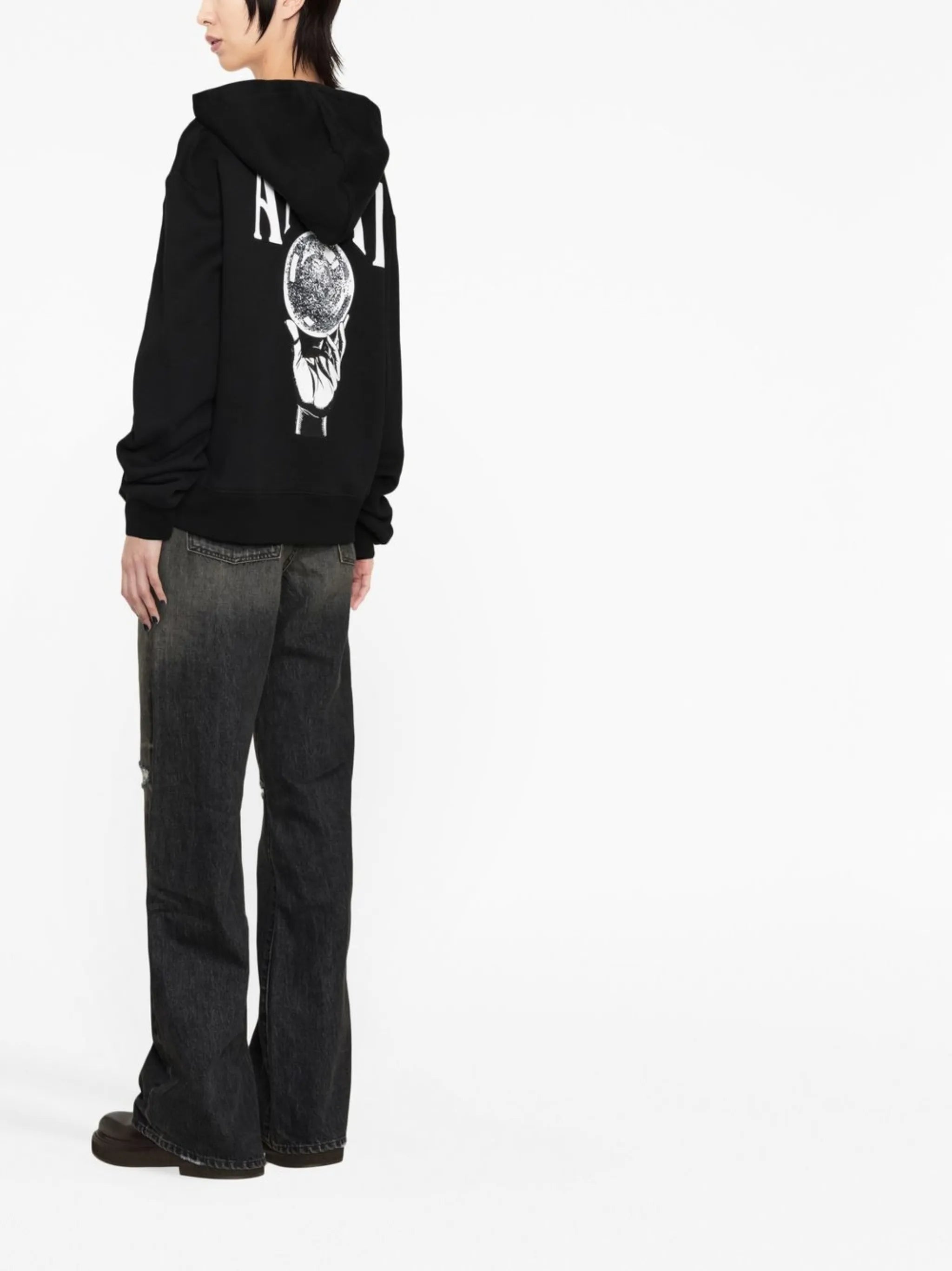 graphic logo-print hoodie
