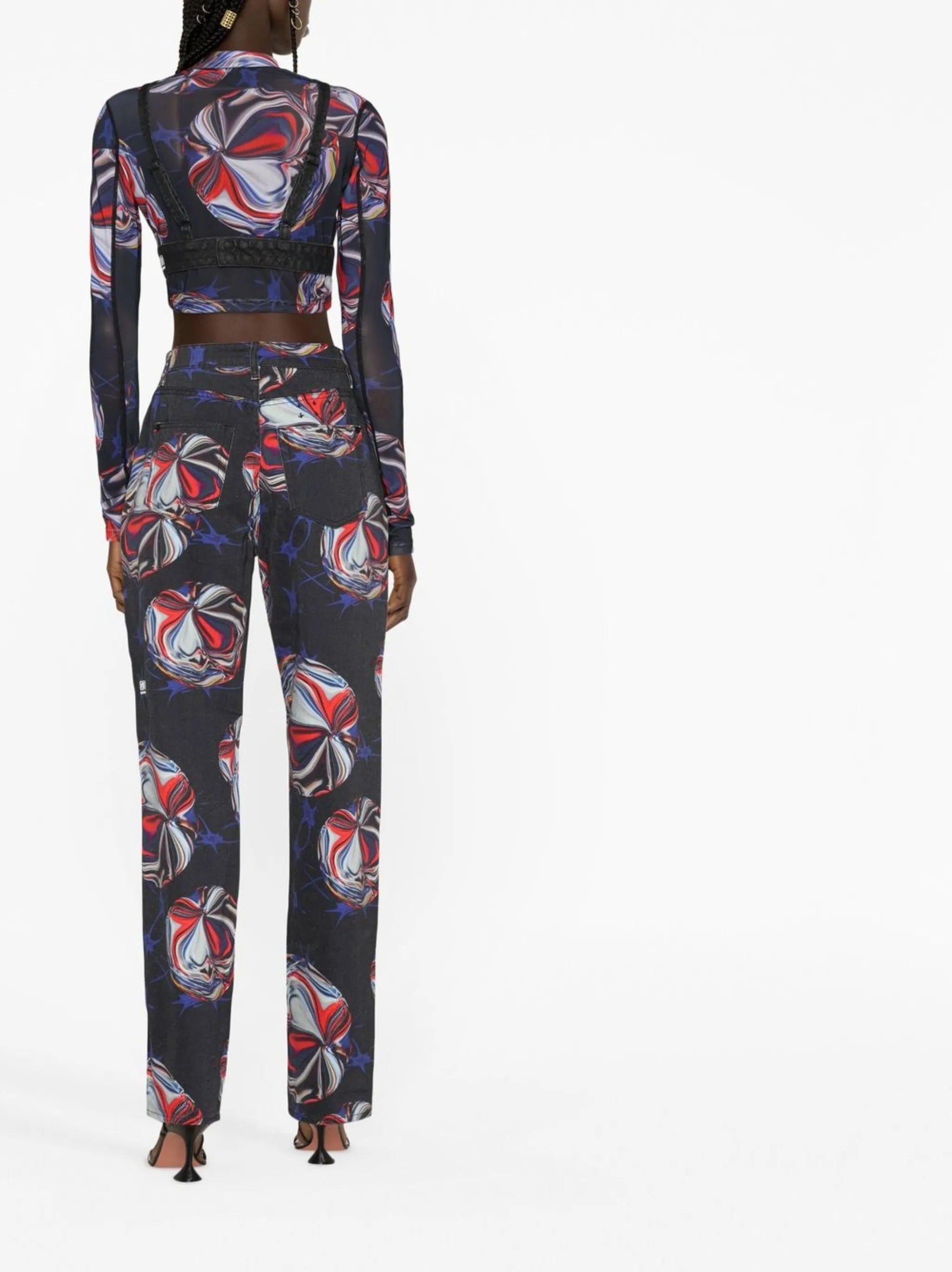 x P.E Nation swirl-print top