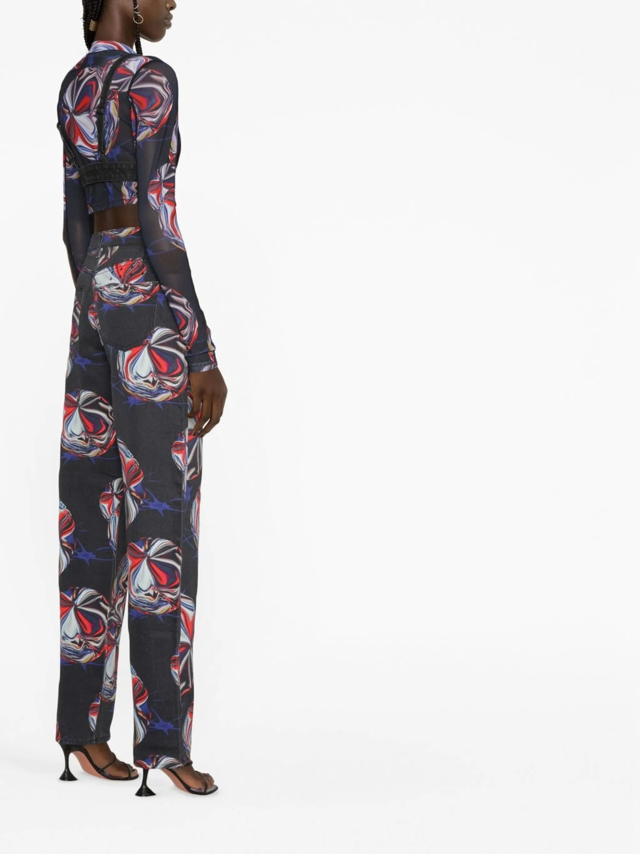 x P.E Nation swirl-print top