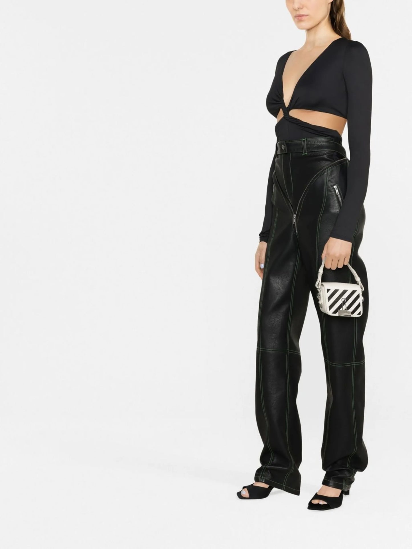 cut-out long-sleeve top