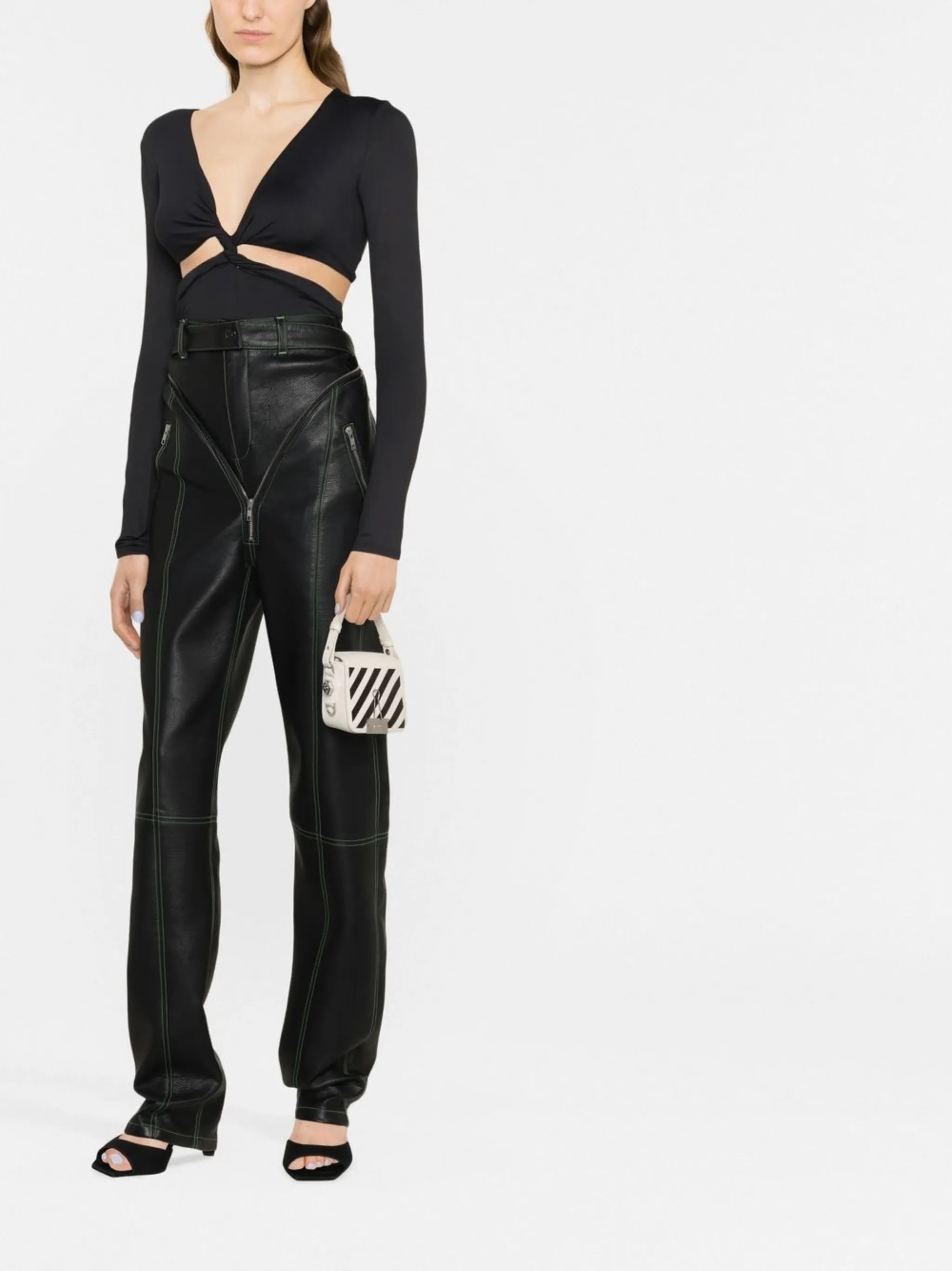 cut-out long-sleeve top