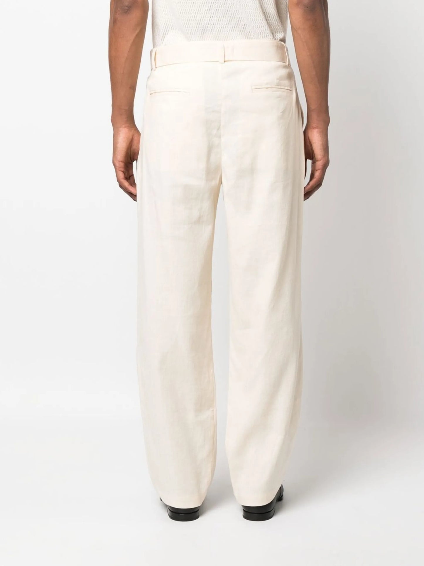 tied-waist wide-leg trousers