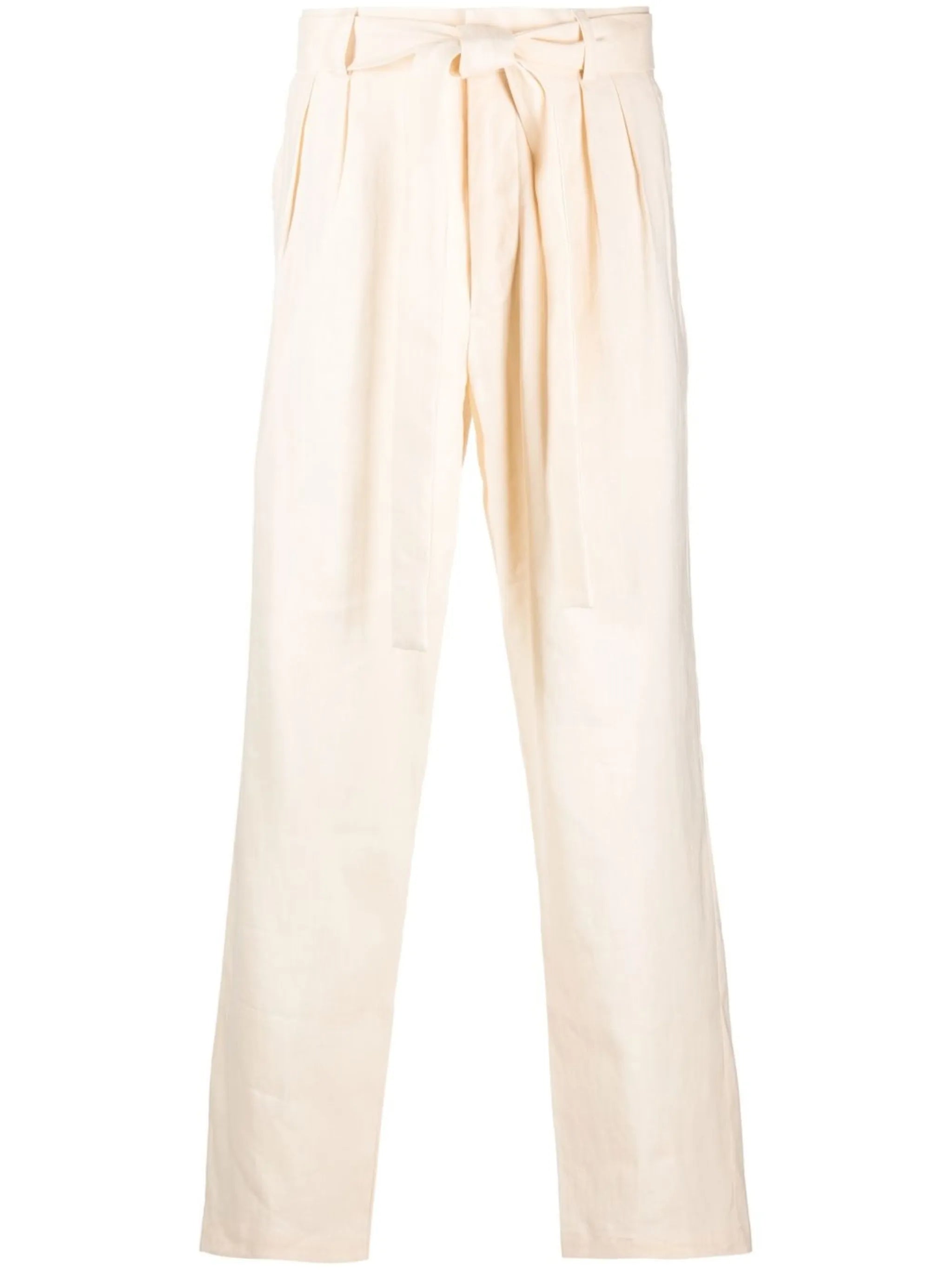 tied-waist wide-leg trousers