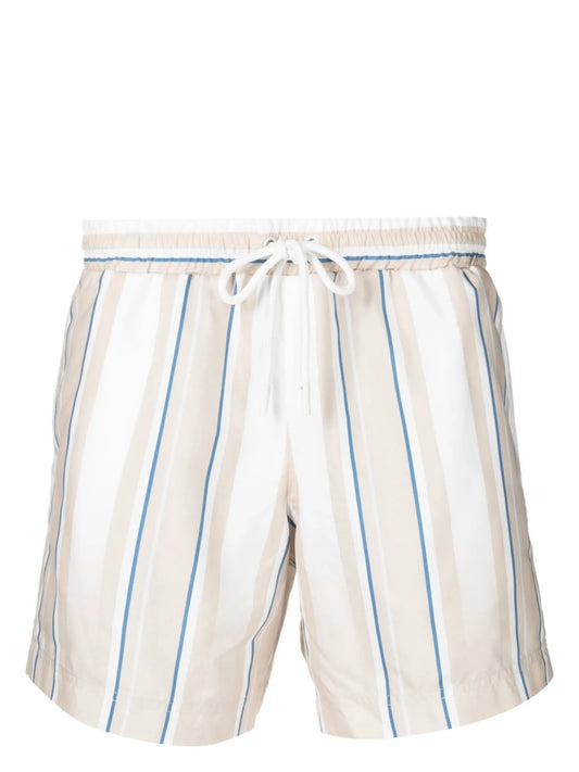 faded-stripe swim shorts