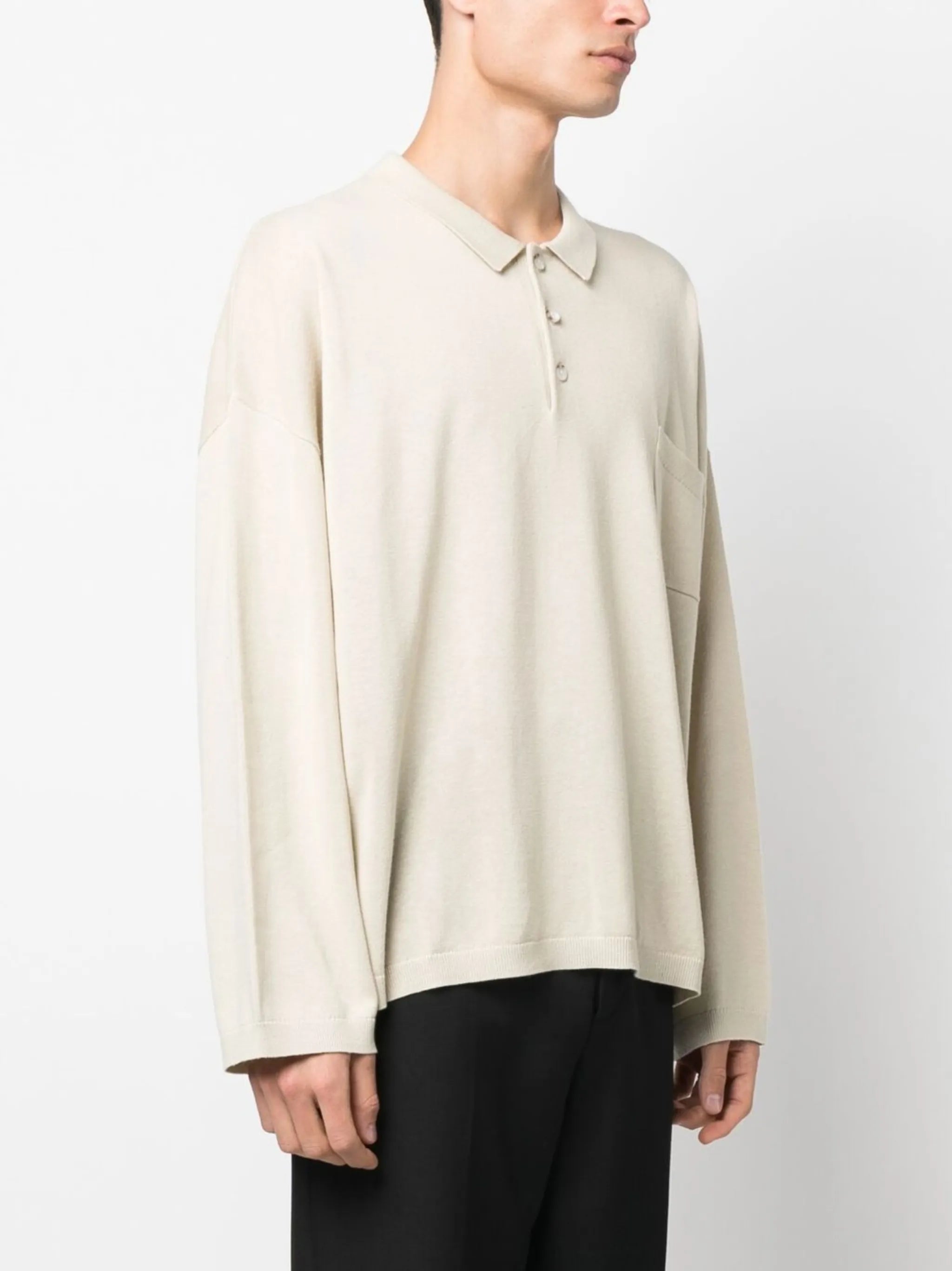 long-sleeved pocket polo shirt