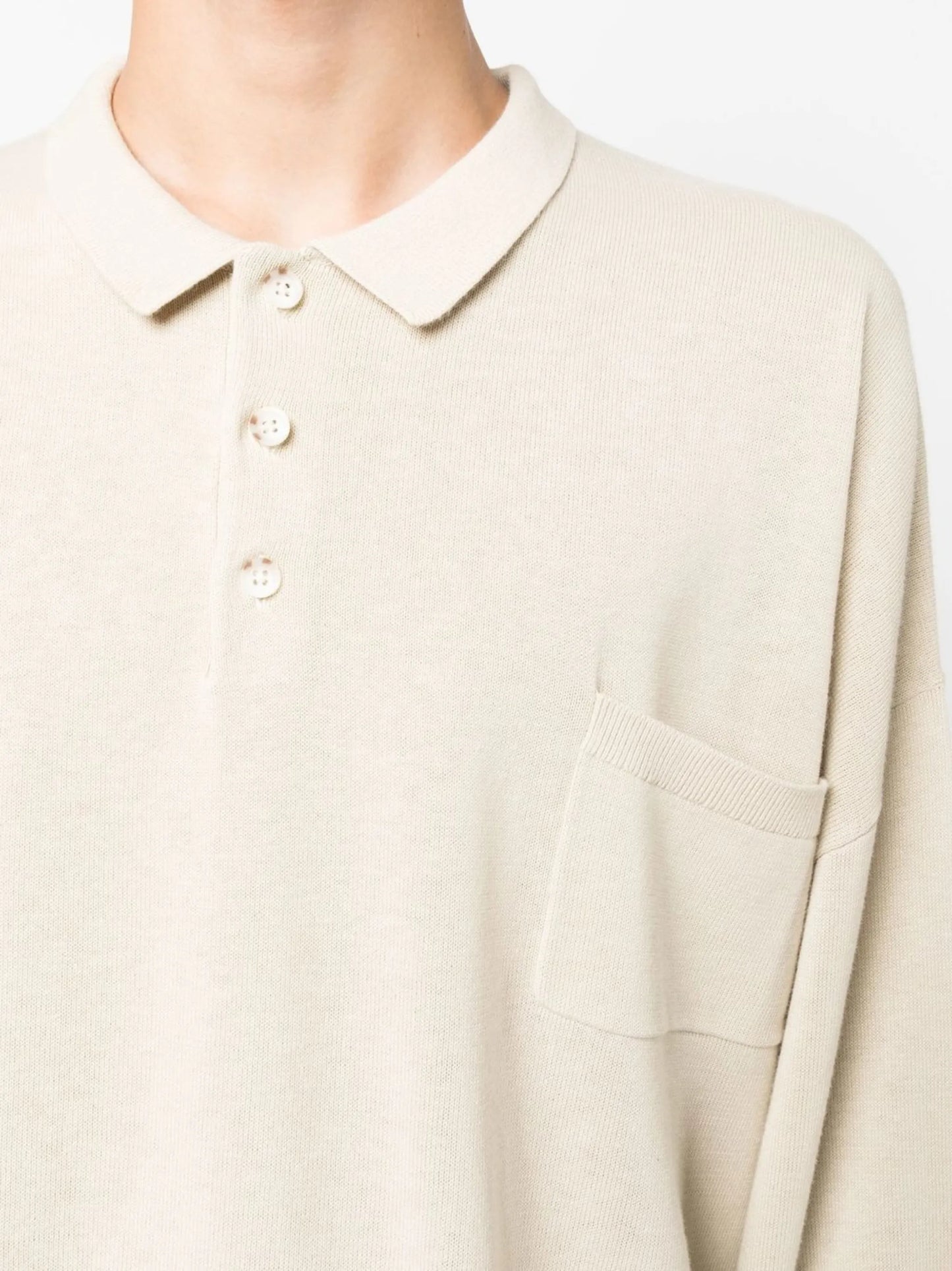 long-sleeved pocket polo shirt