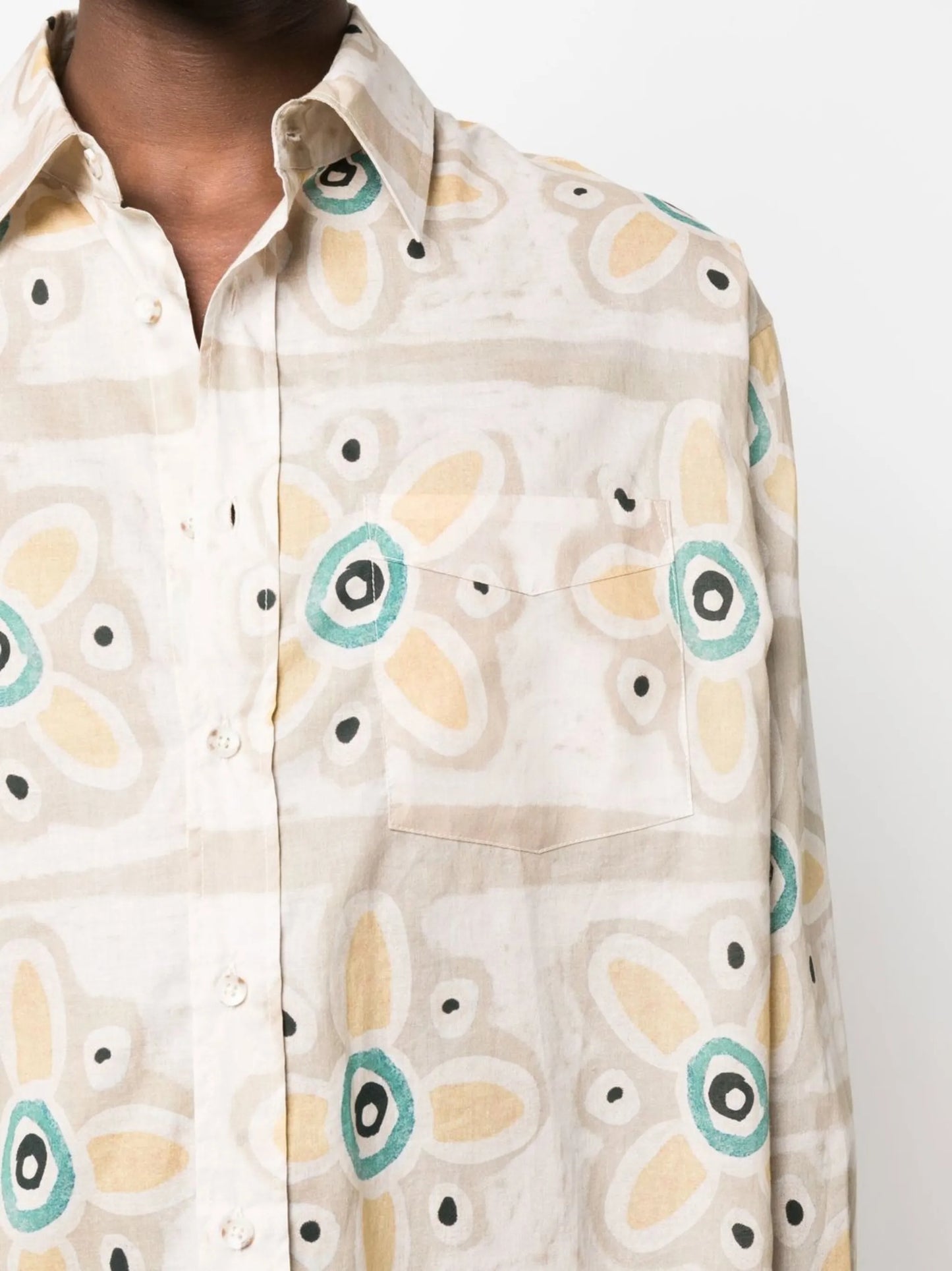 floral-print long-sleeve shirt