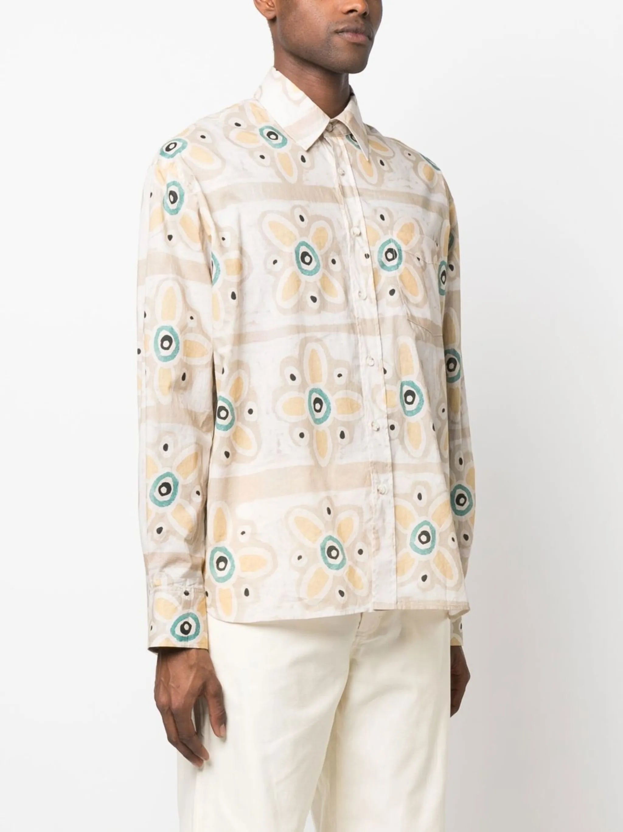 floral-print long-sleeve shirt