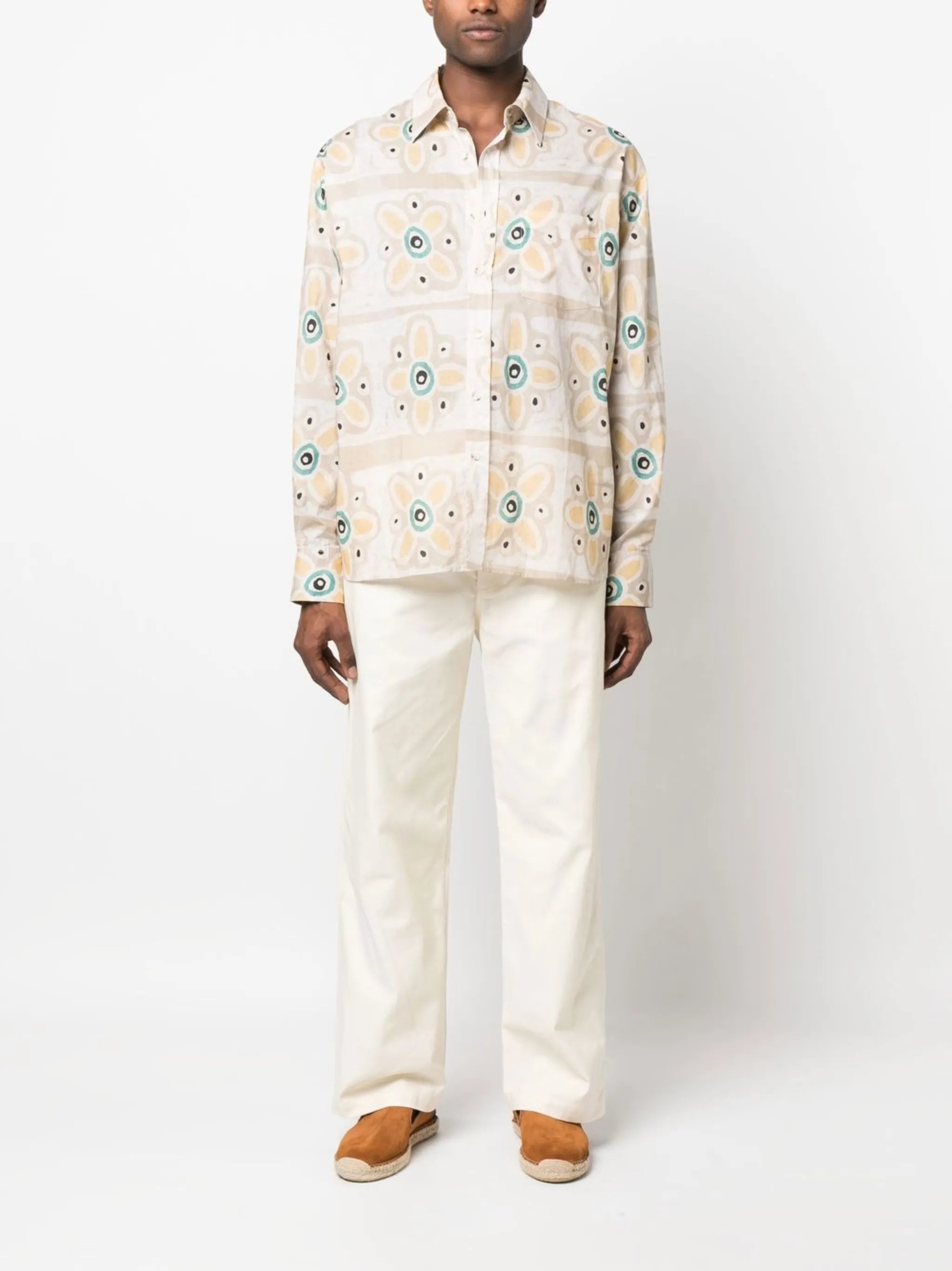 floral-print long-sleeve shirt