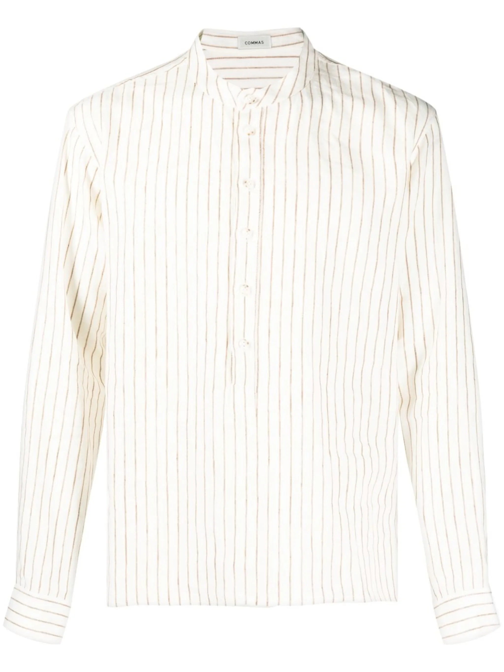 round-collar striped shirt