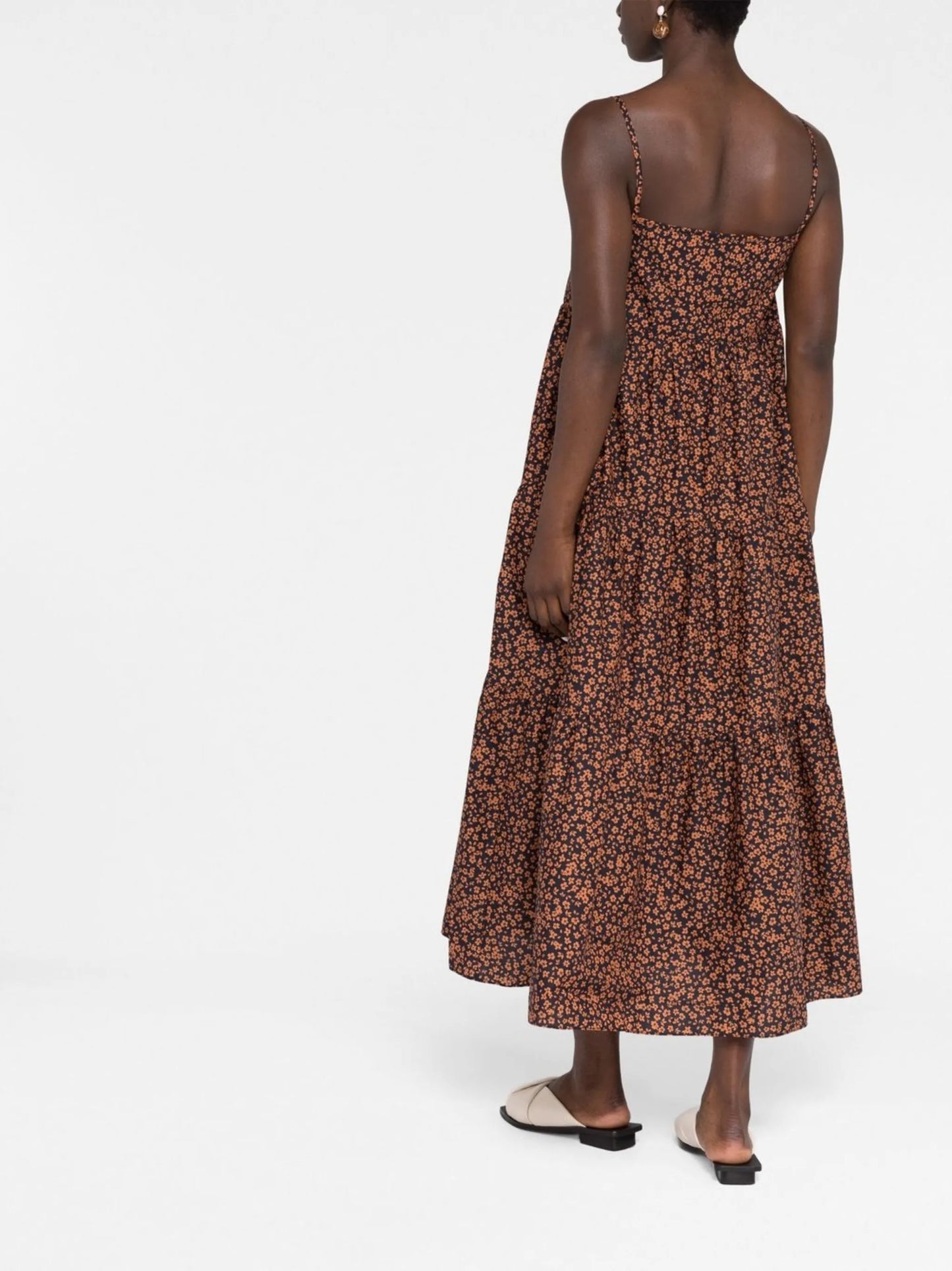 square-neck graphic-print dress