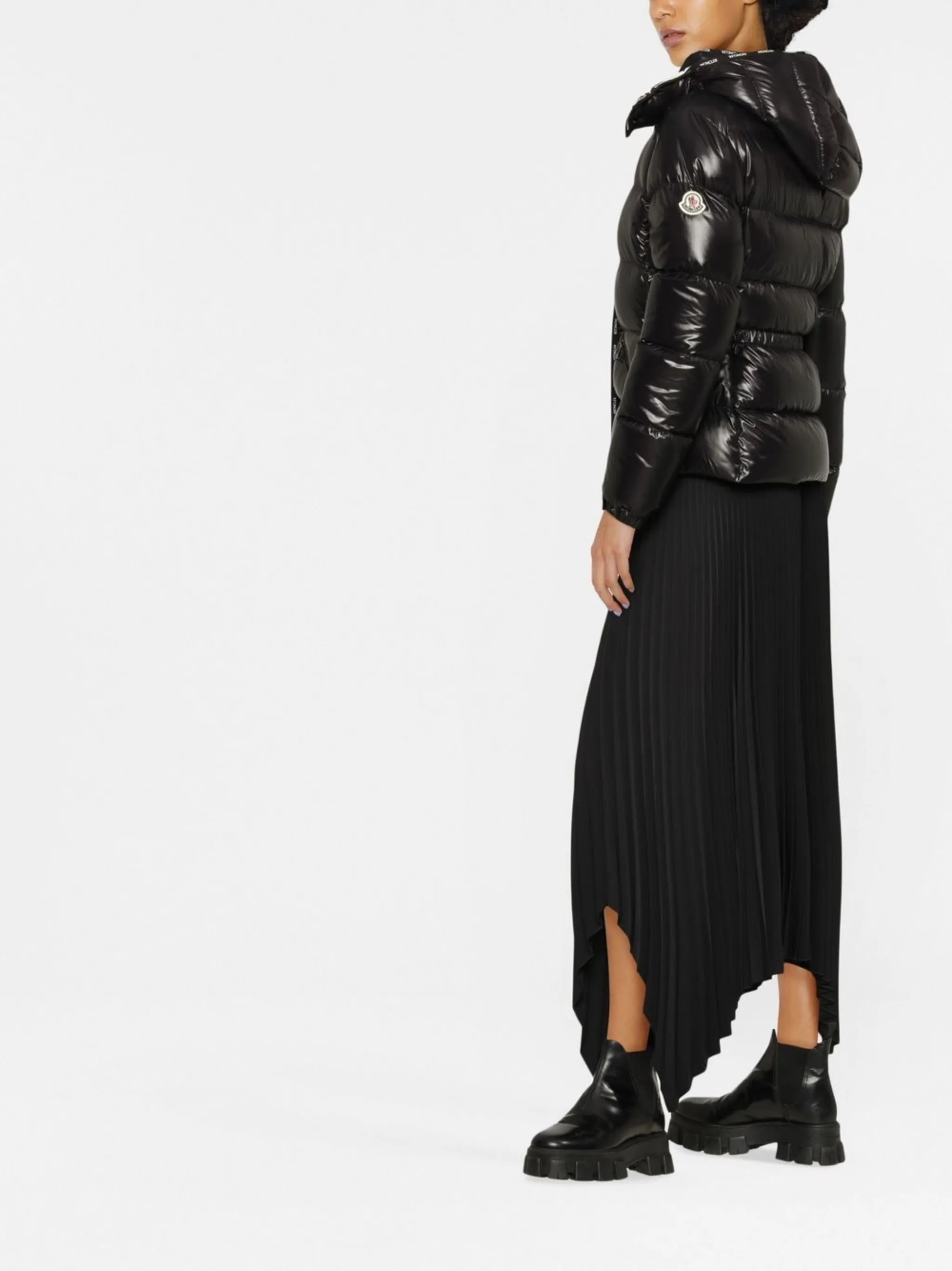 logo-edge hooded puffer jacket