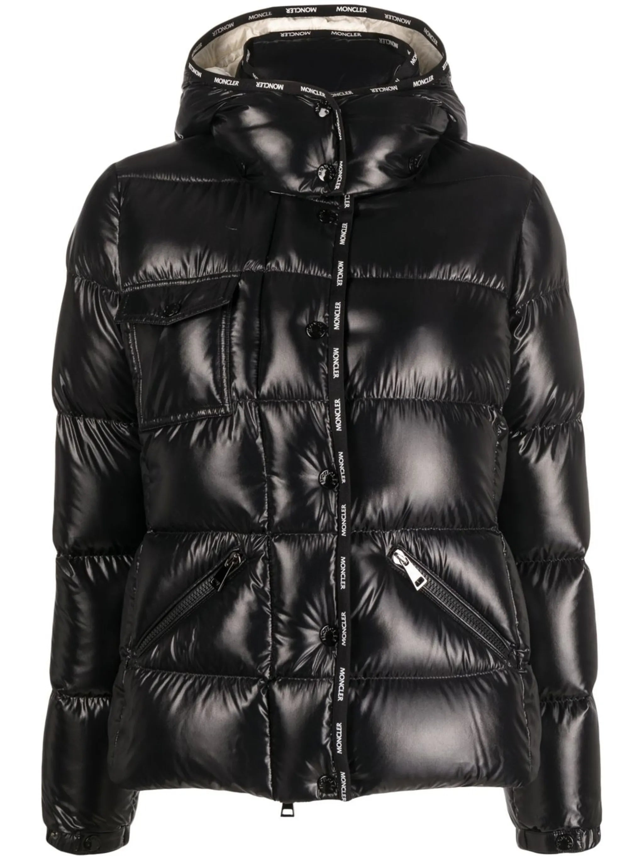 logo-edge hooded puffer jacket