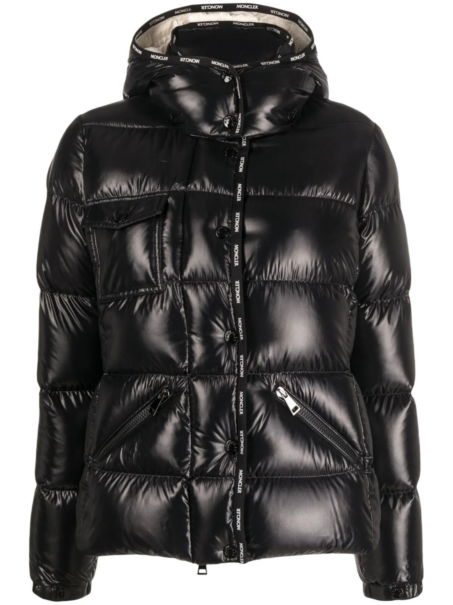 logo-edge hooded puffer jacket