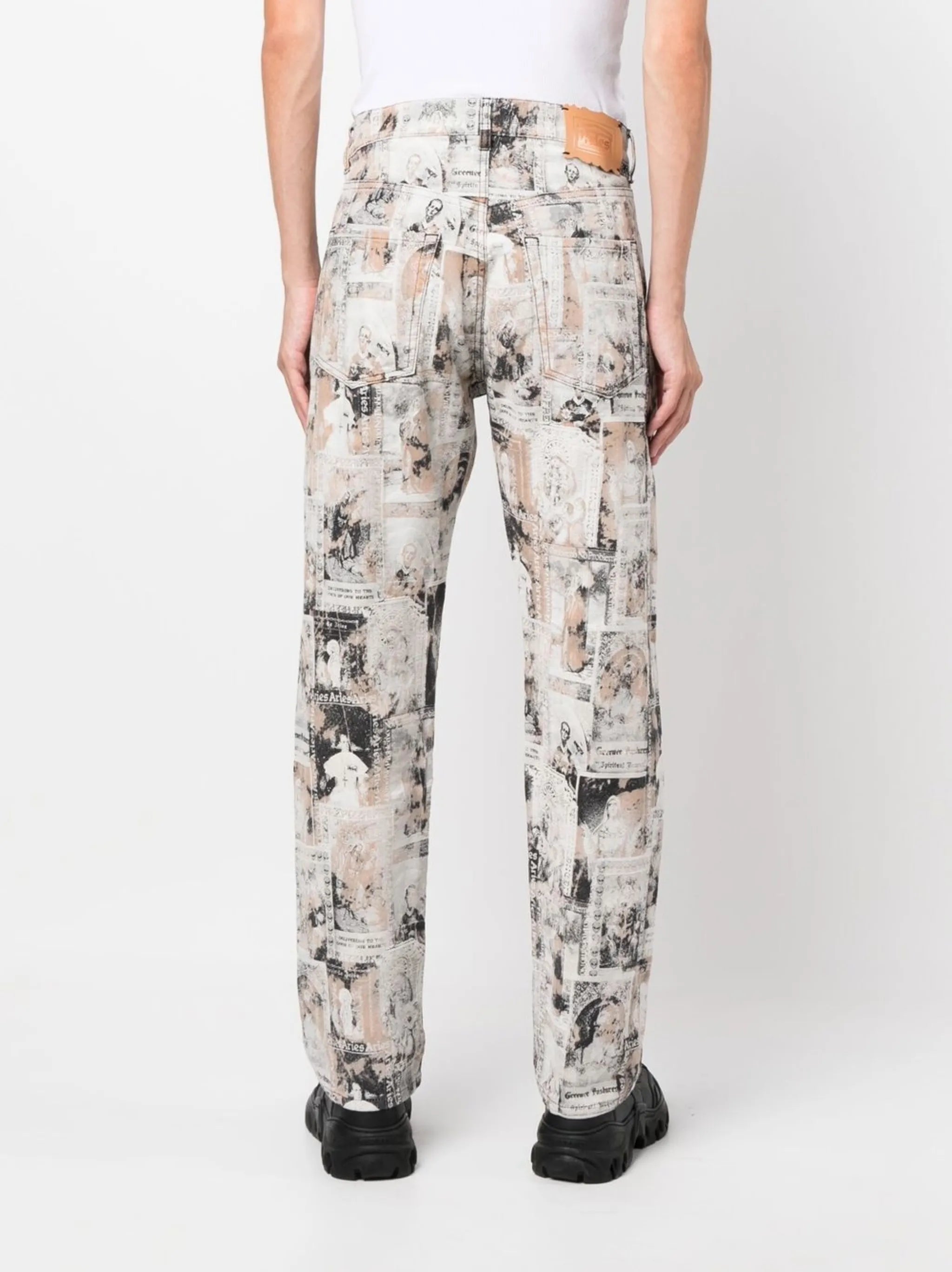 graphic-print jeans