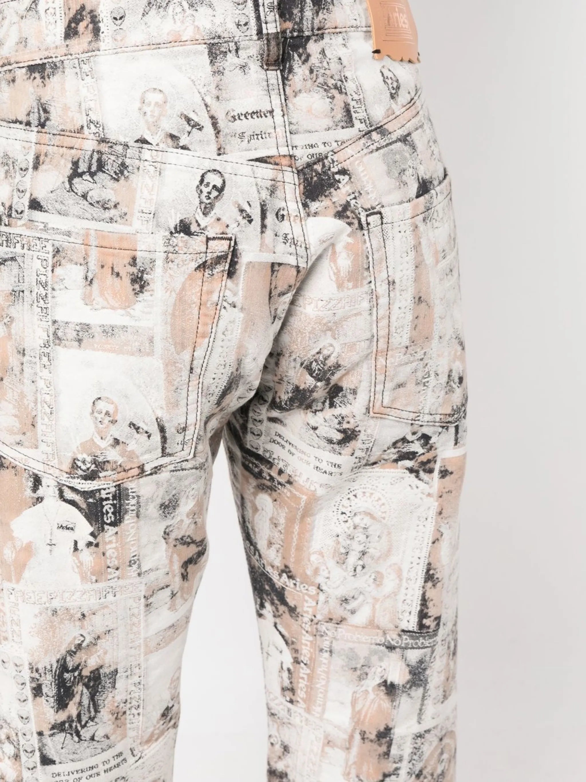 graphic-print jeans