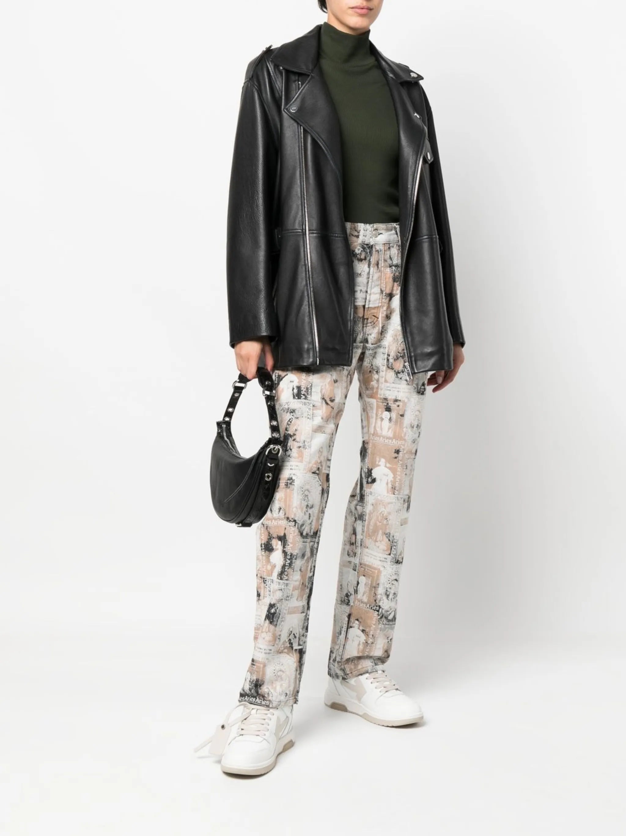 graphic-print jeans