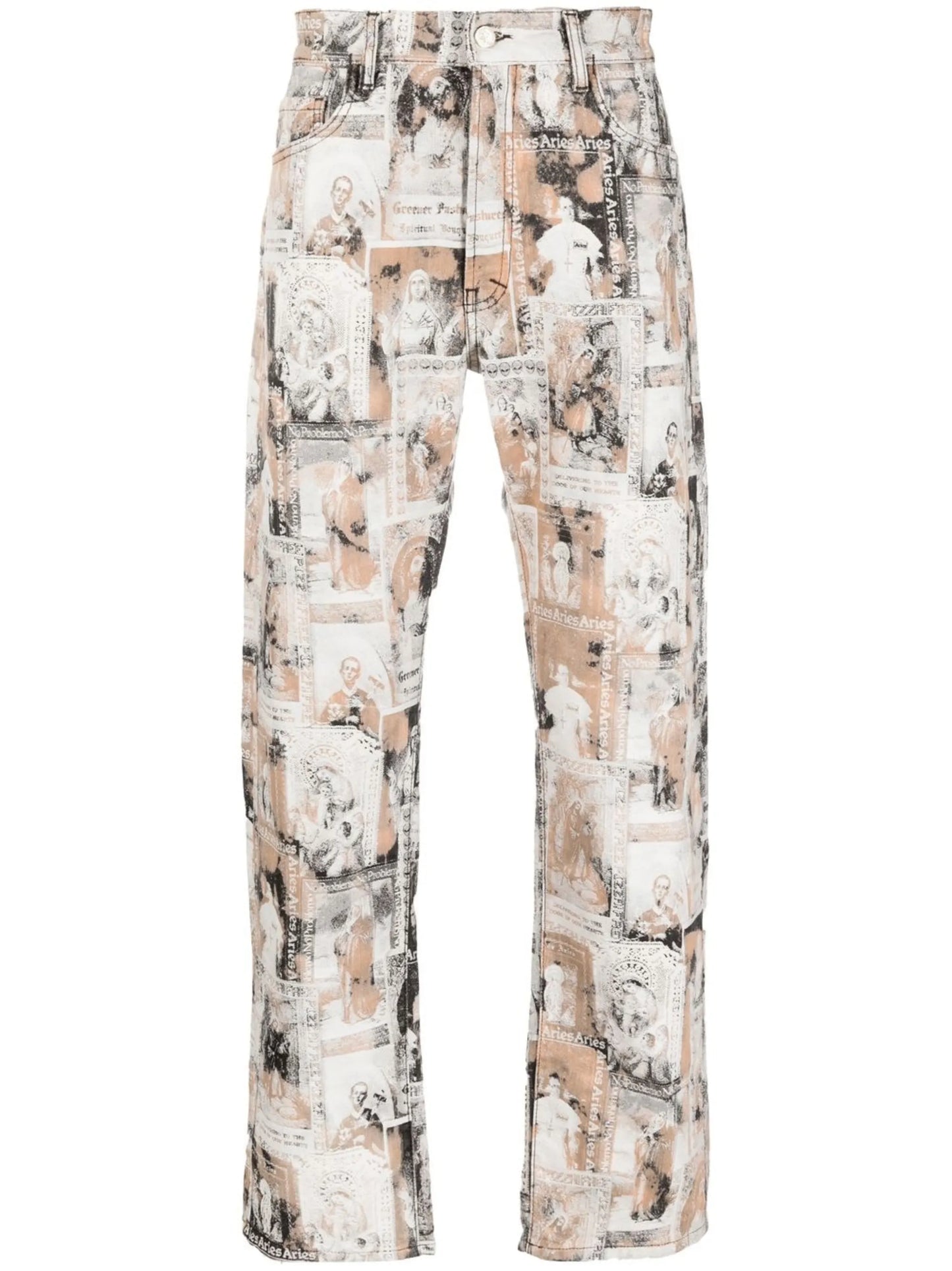 graphic-print jeans