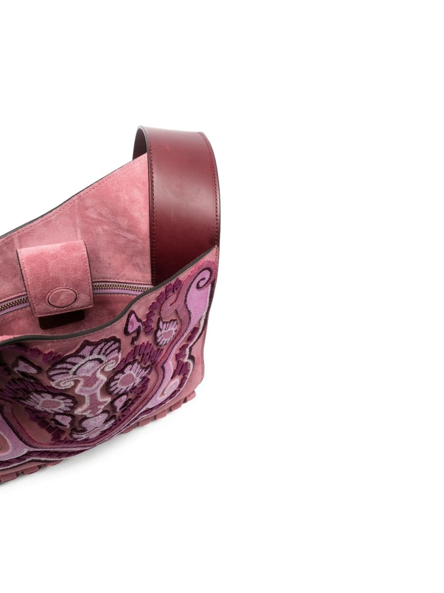 paisley-print fringed crossbody bag