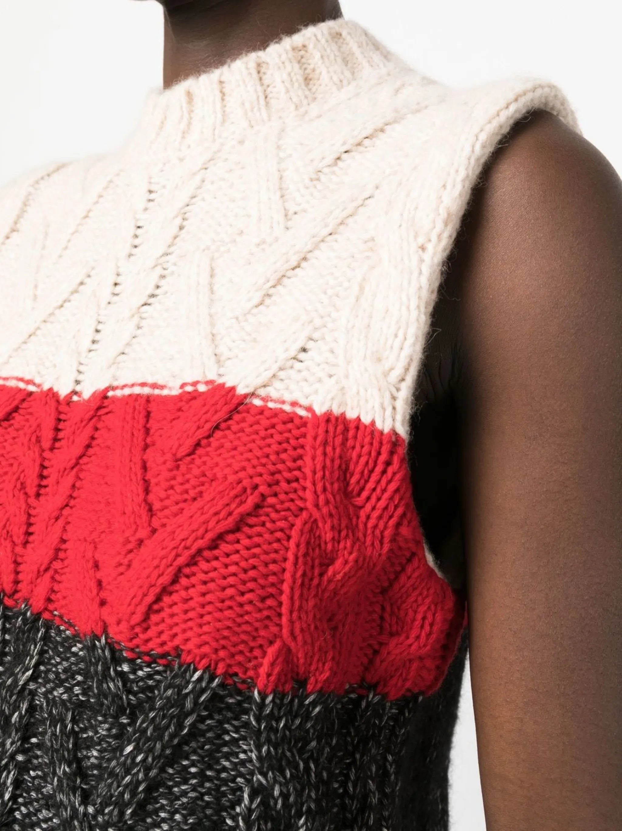 sleeveless cable-knit vest