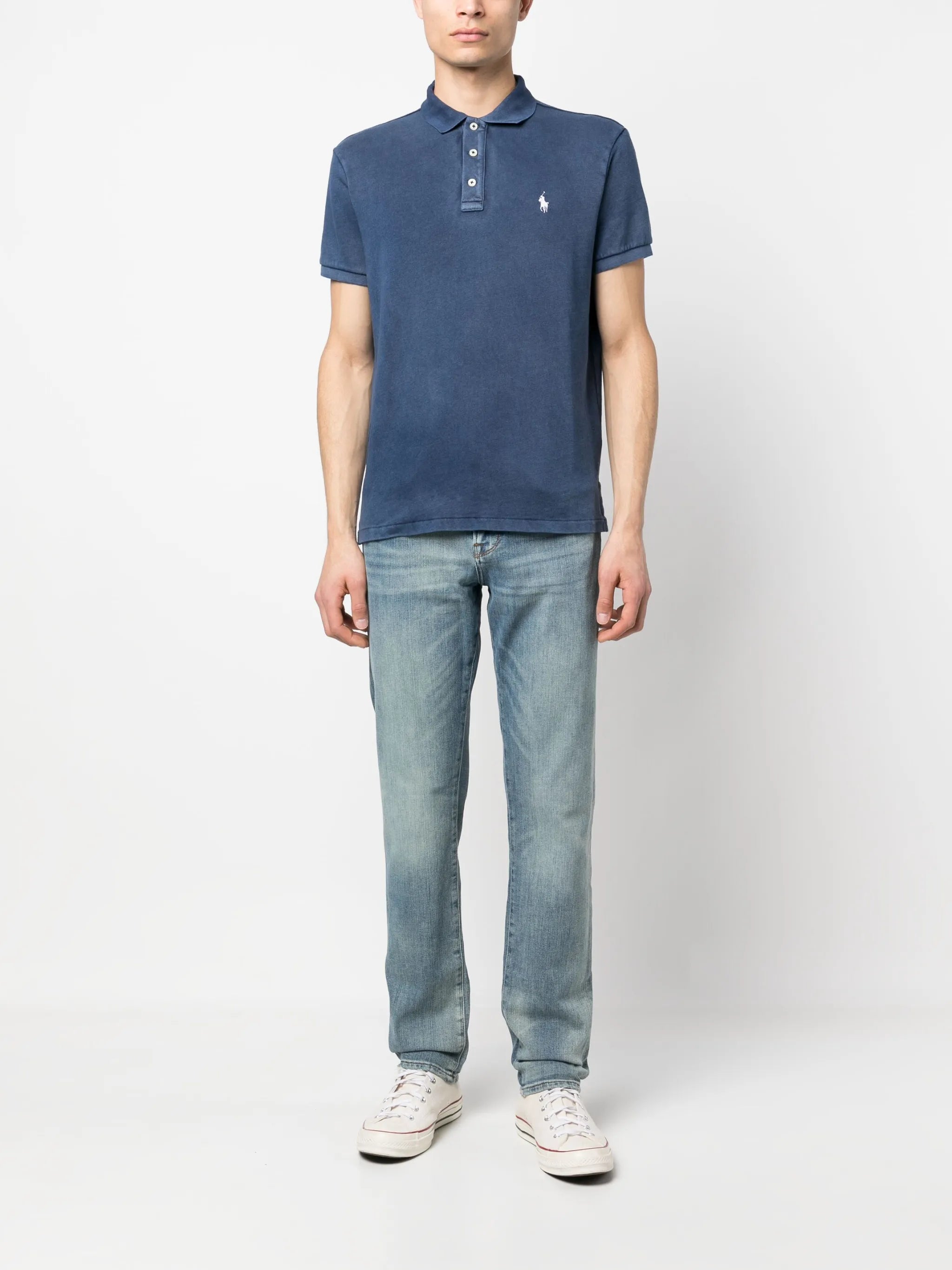 embroidered-logo polo shirt