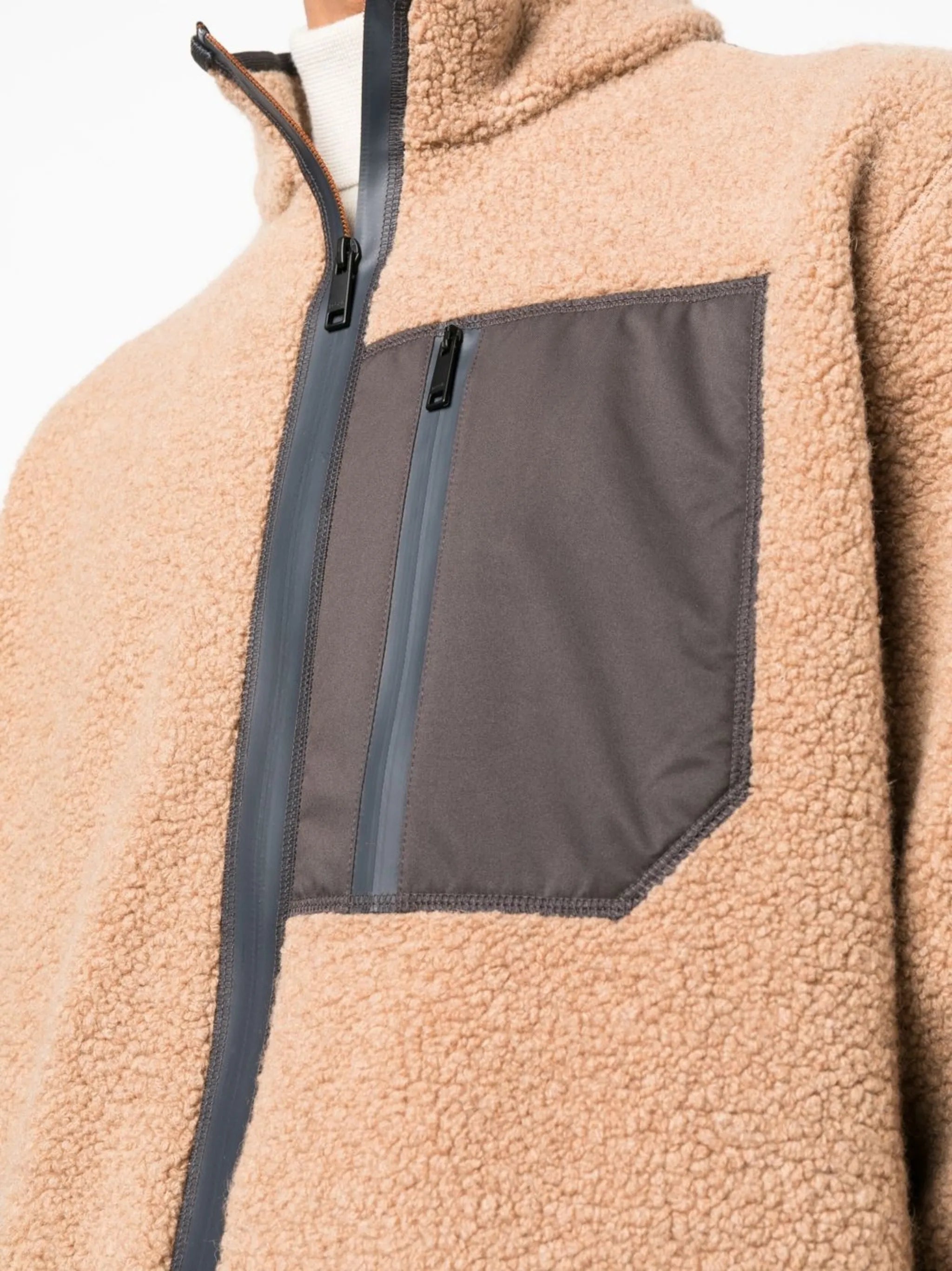 chest-pocket shearling jacket