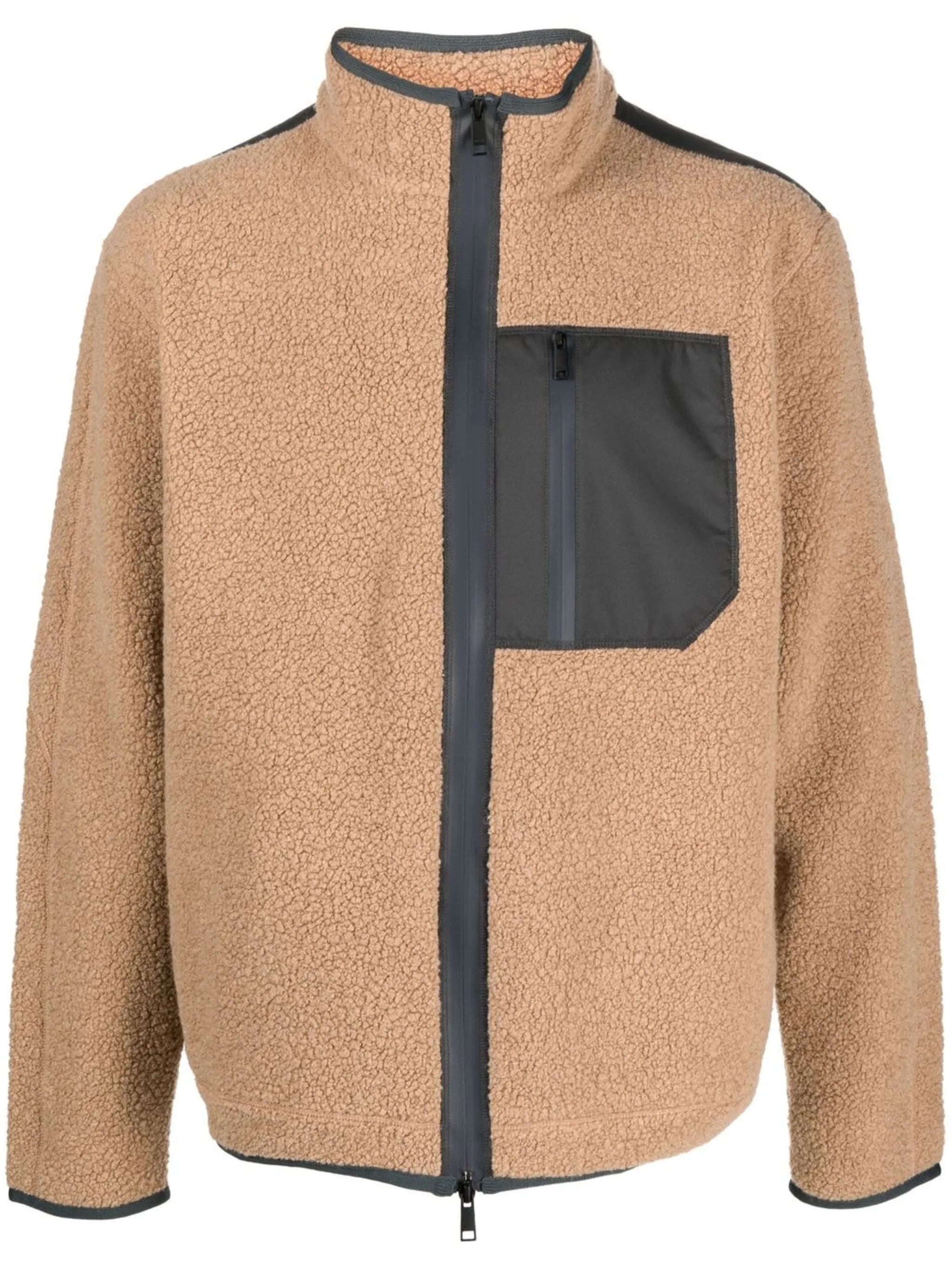 chest-pocket shearling jacket
