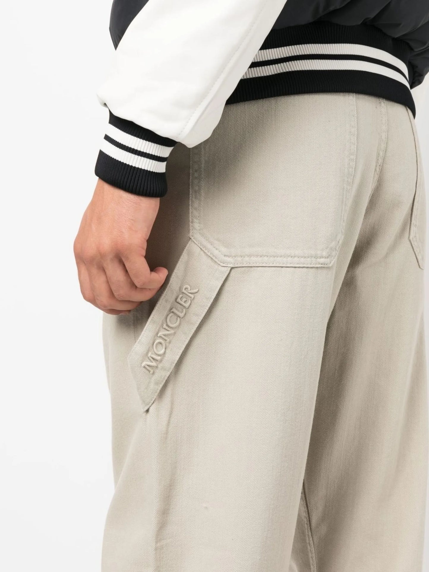 logo-embroidered cotton trousers