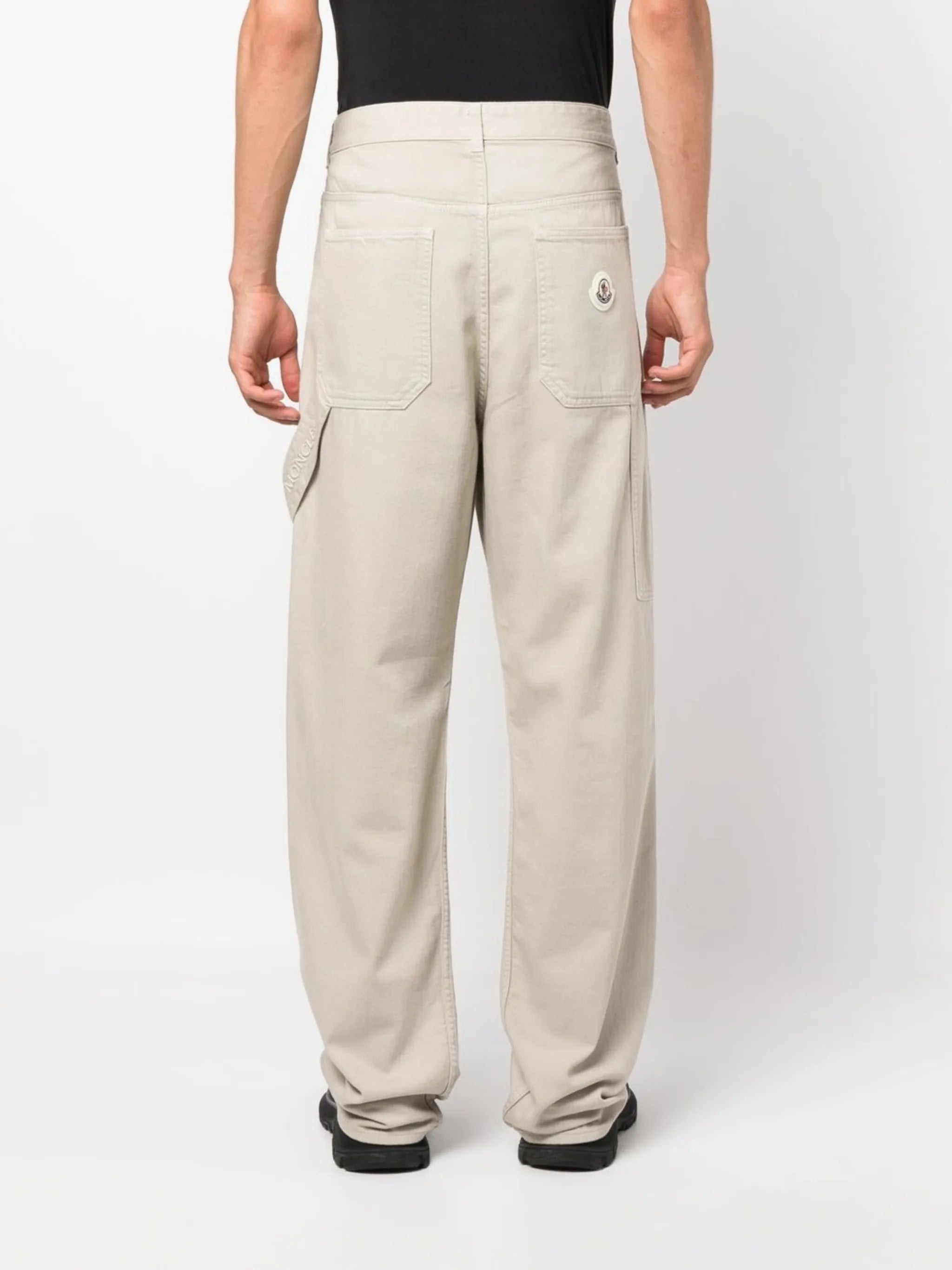 logo-embroidered cotton trousers