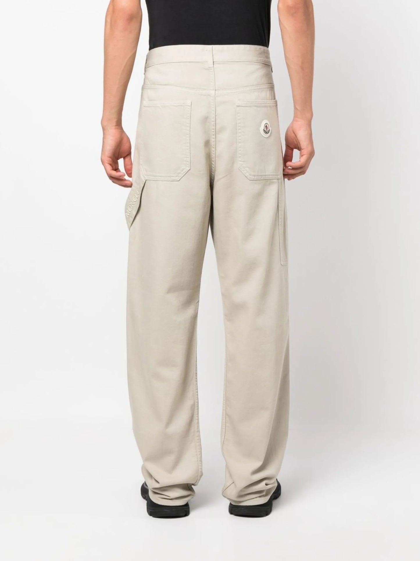 logo-embroidered cotton trousers