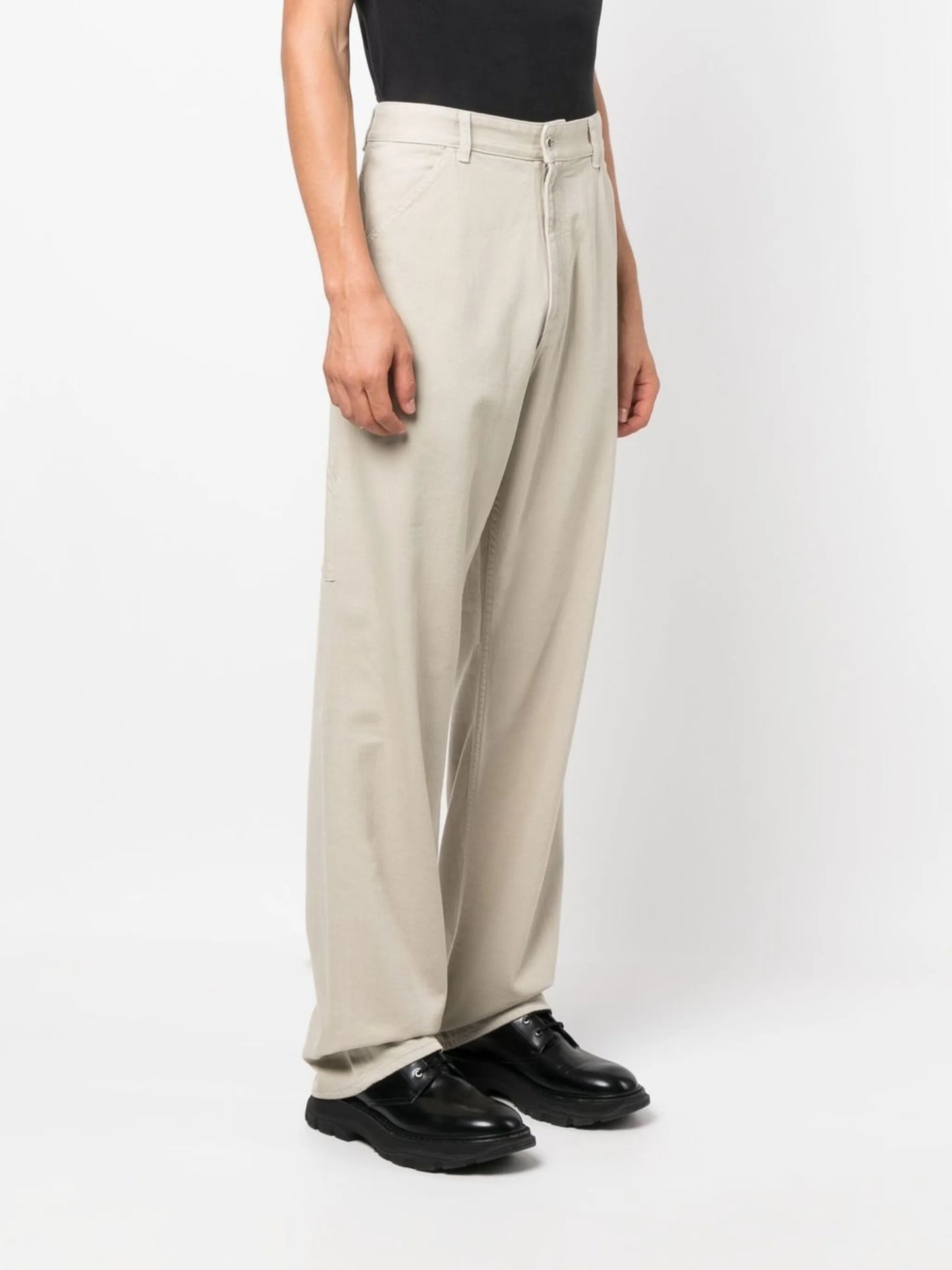 logo-embroidered cotton trousers