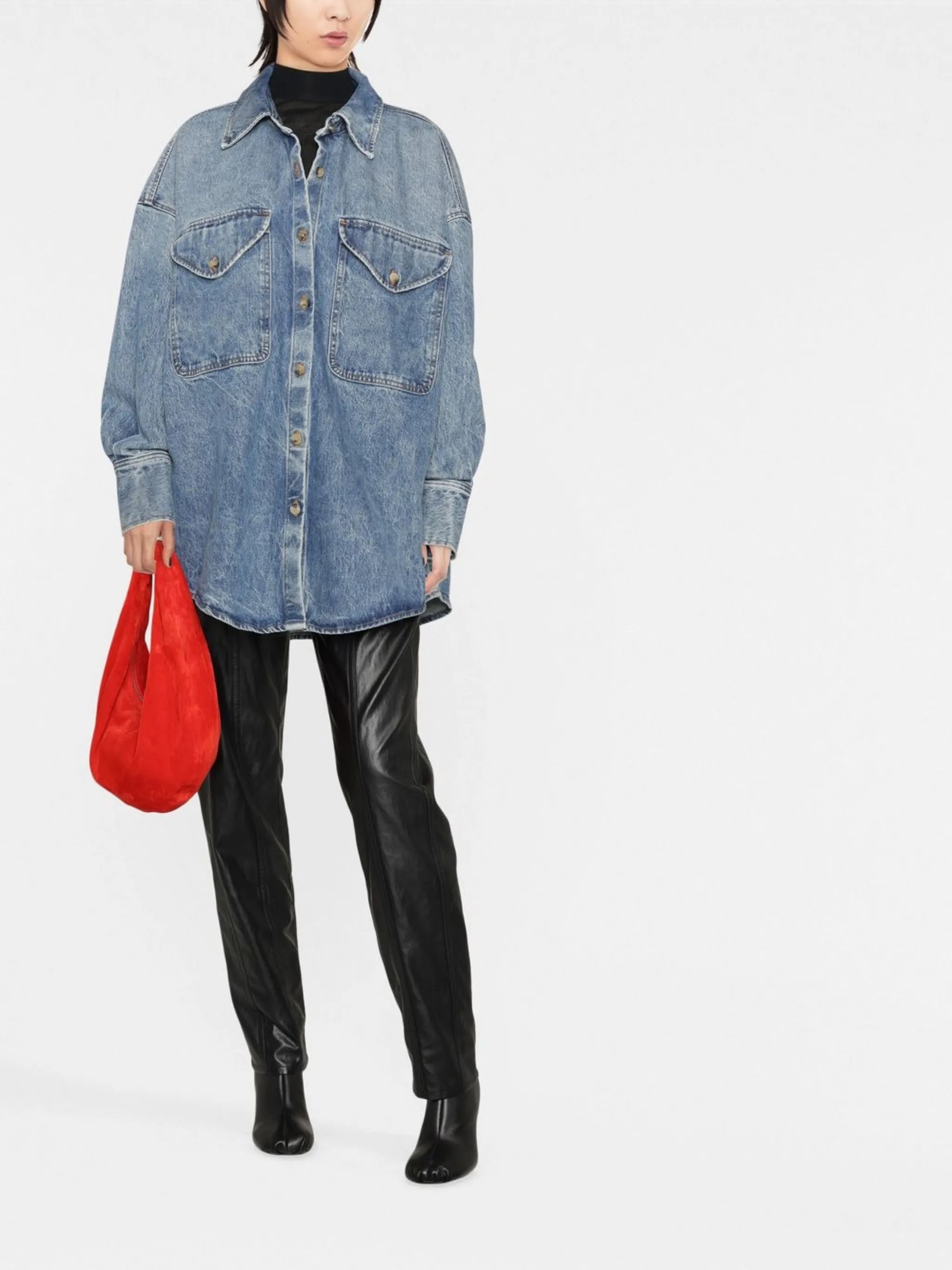 long-sleeve denim shirt