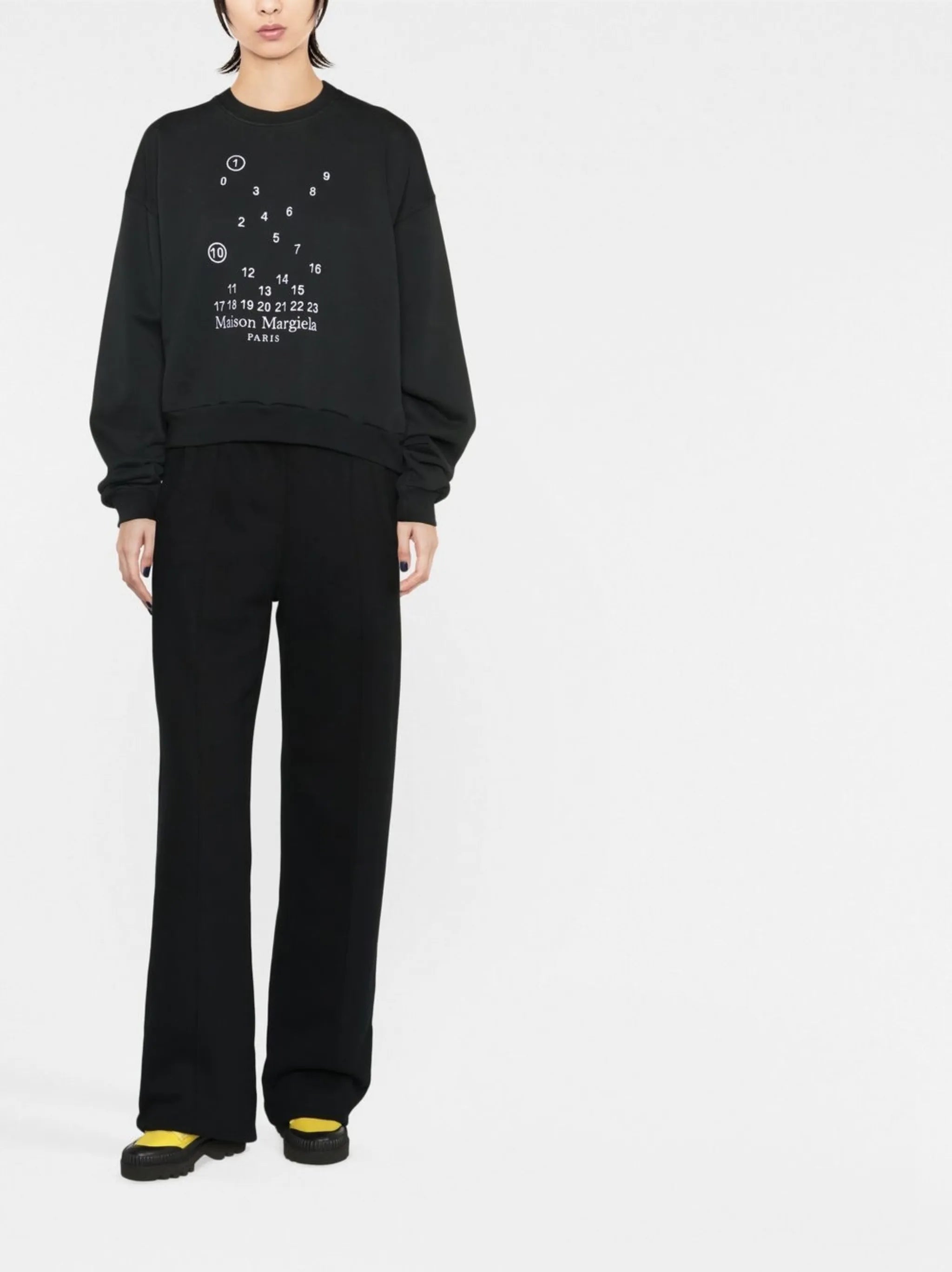 numbers-motif cotton sweatshirt