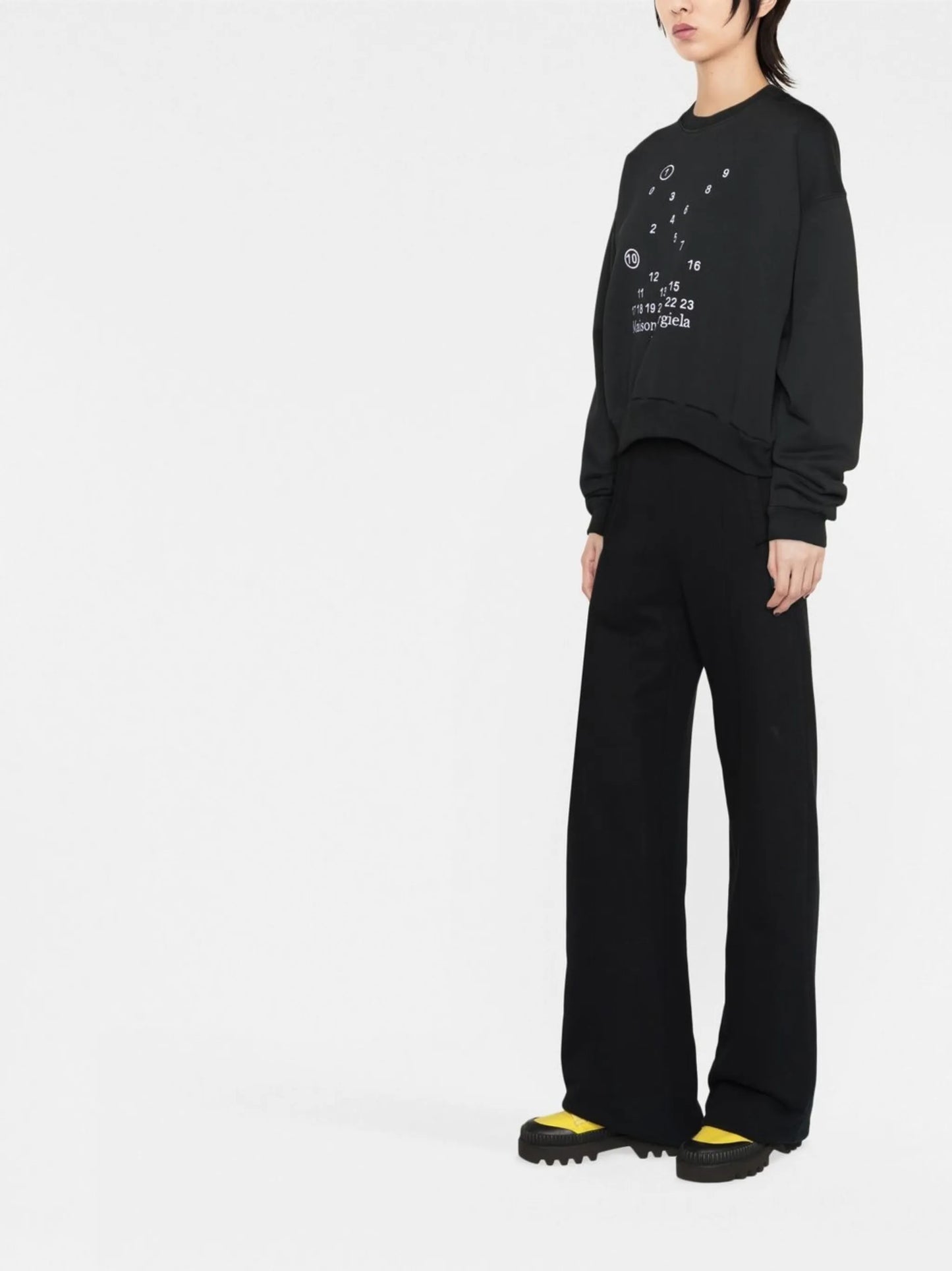 numbers-motif cotton sweatshirt