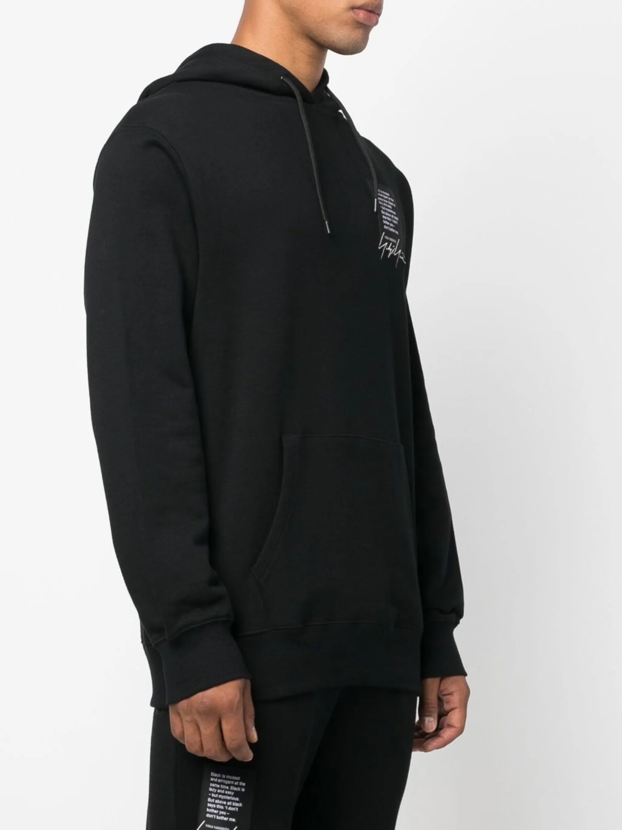 quote-patch drawstring hoodie