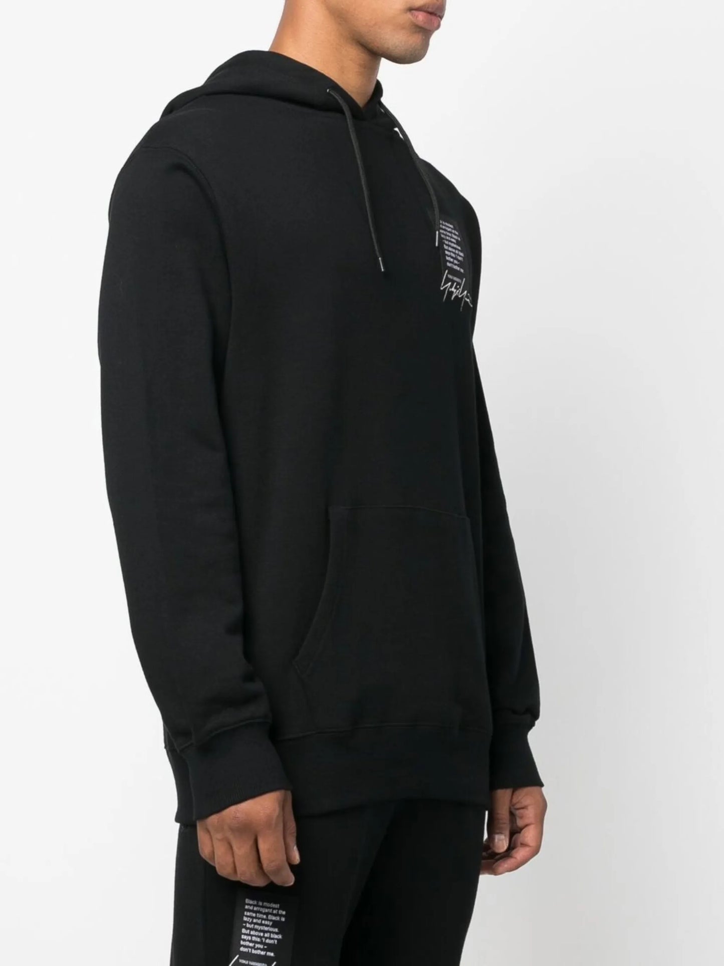 quote-patch drawstring hoodie