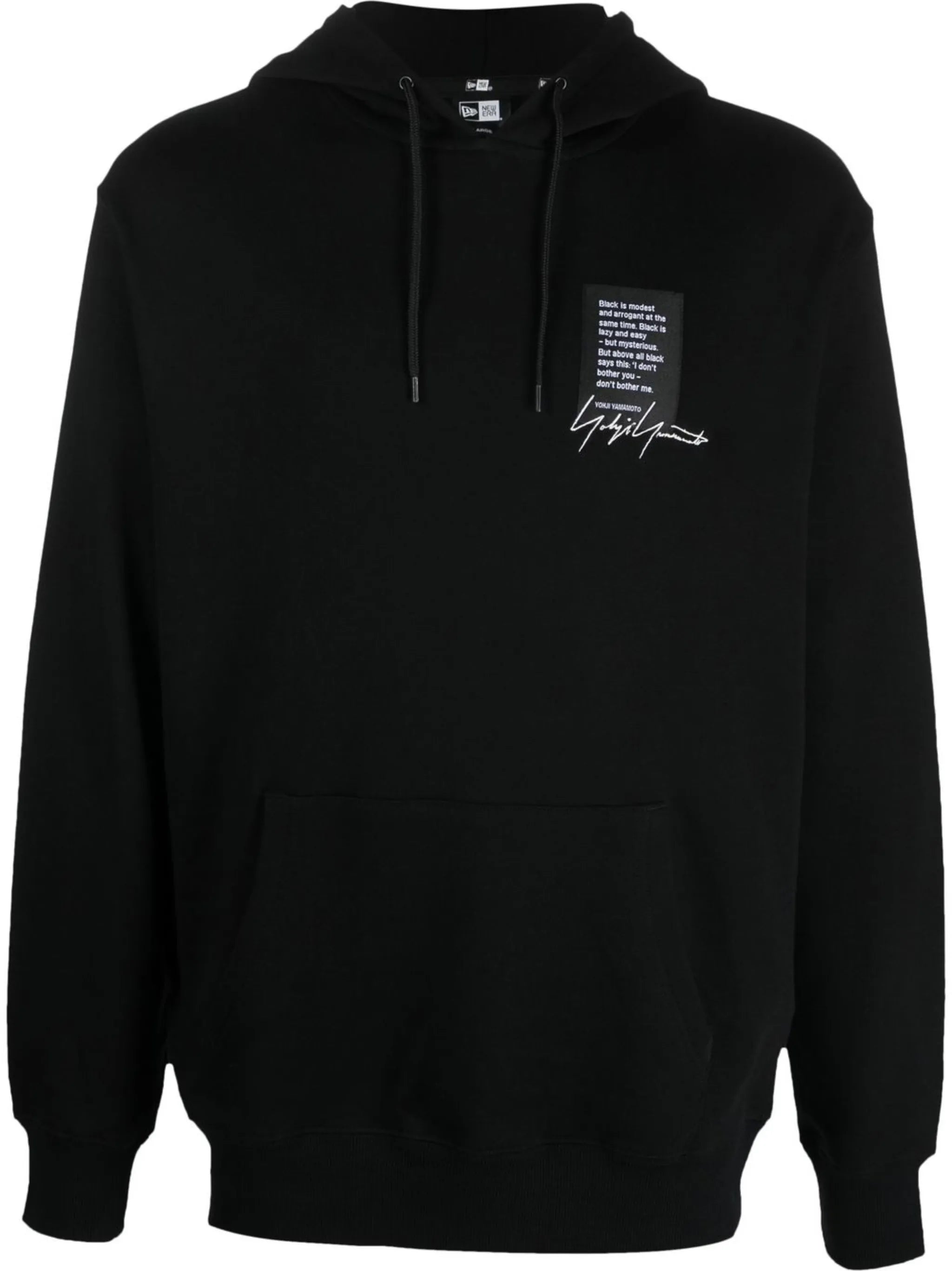 quote-patch drawstring hoodie