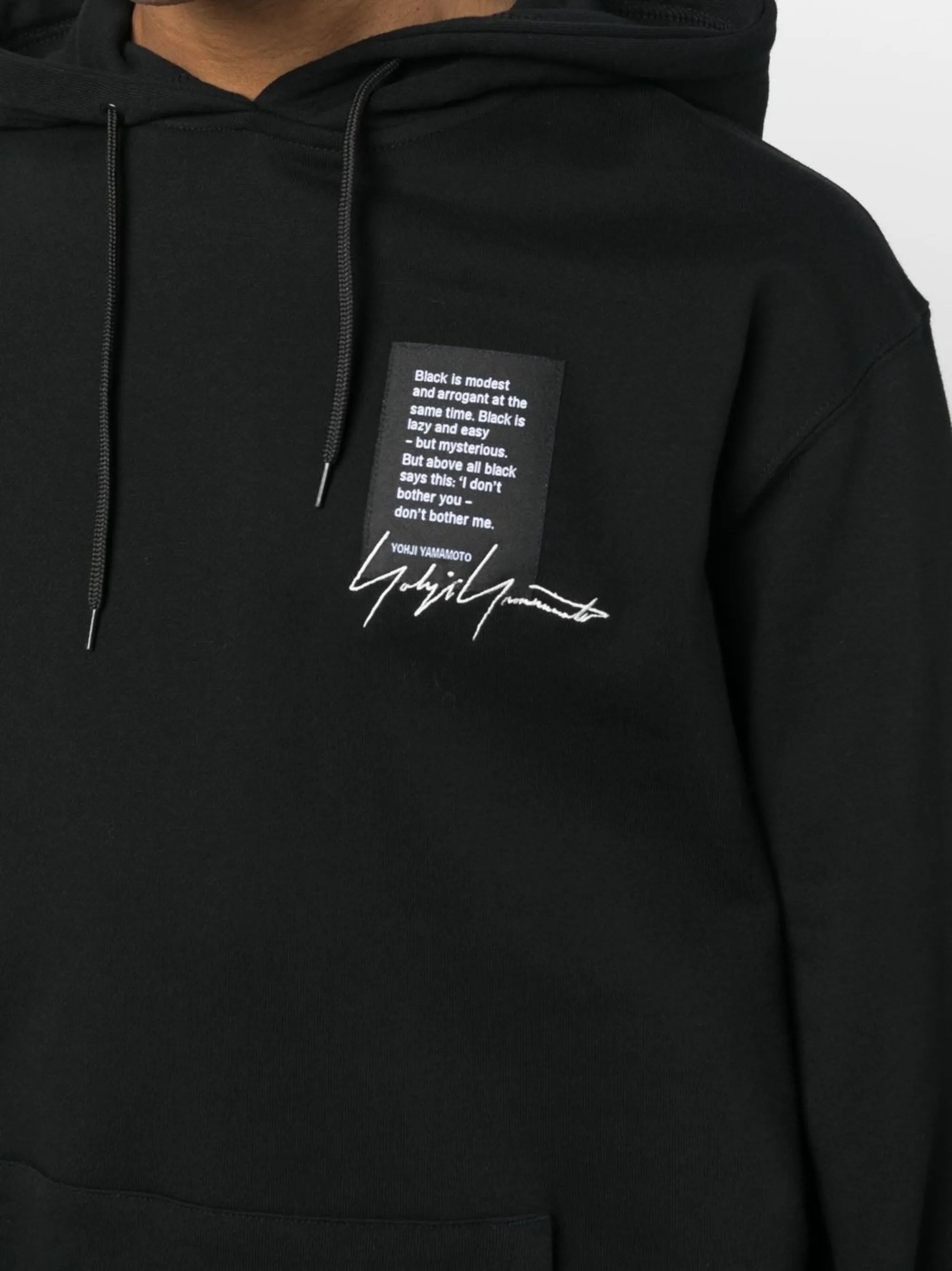 quote-patch drawstring hoodie