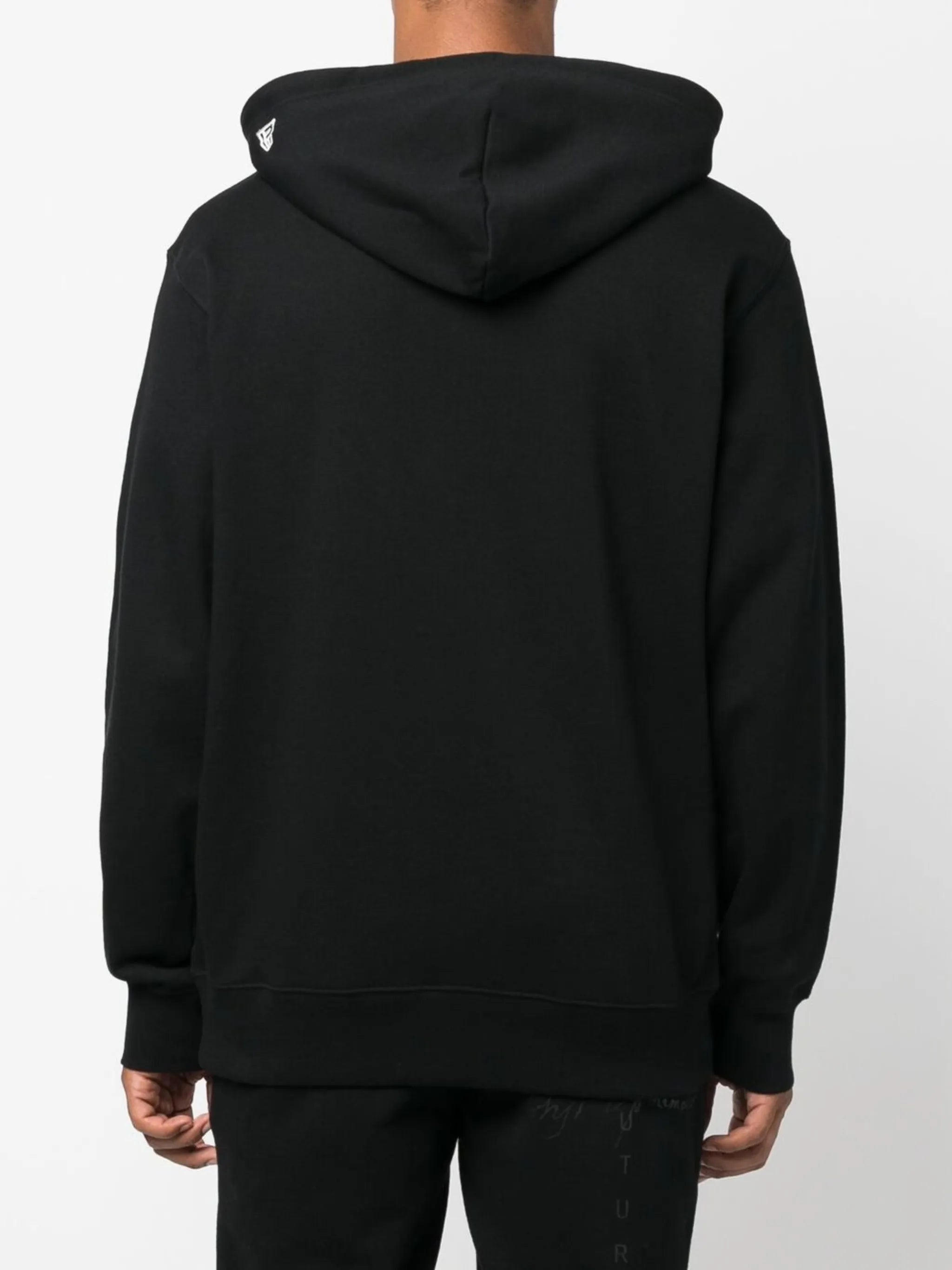 quote-patch drawstring hoodie