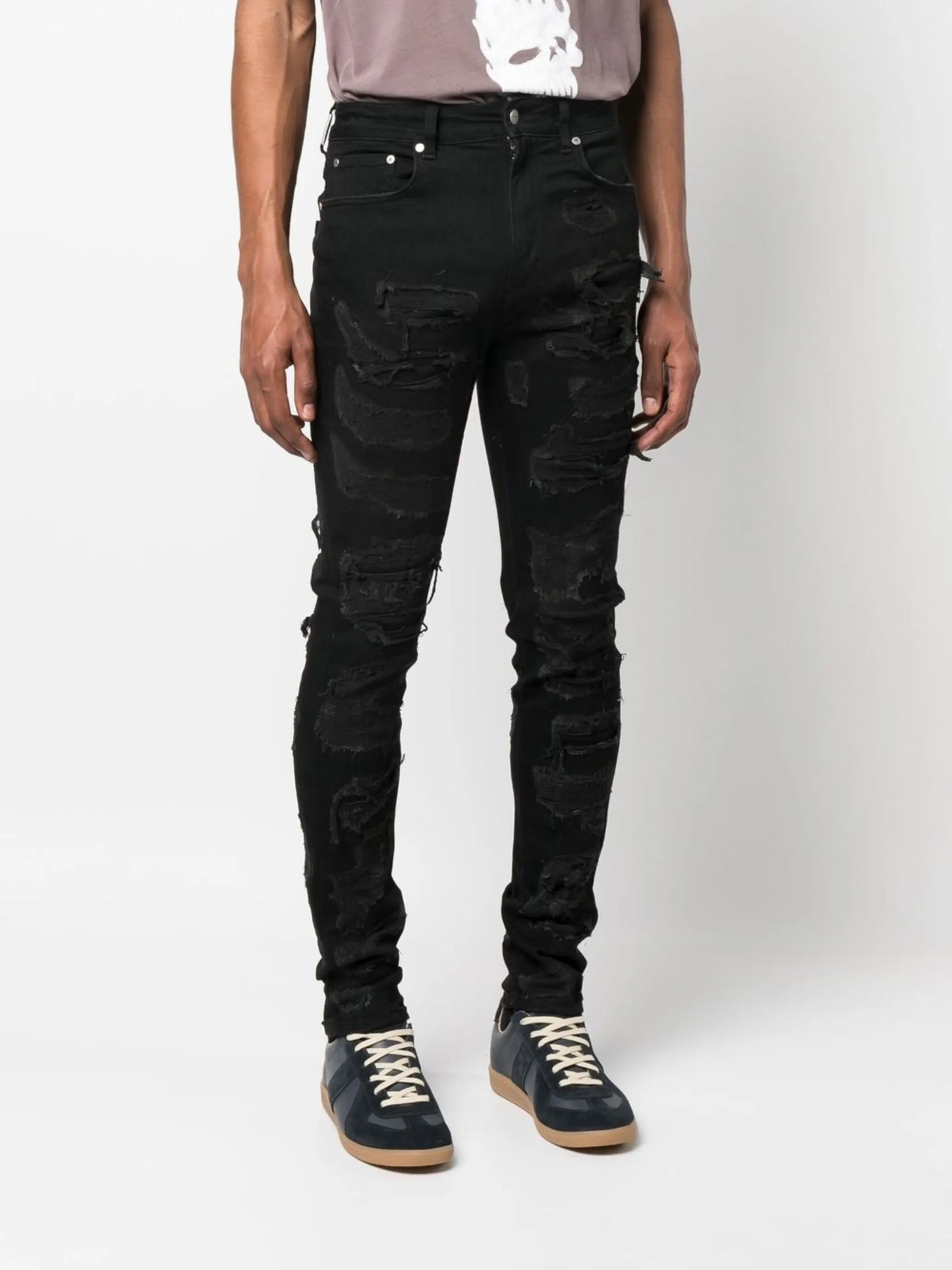 Shredded Denim skinny-cut jeans
