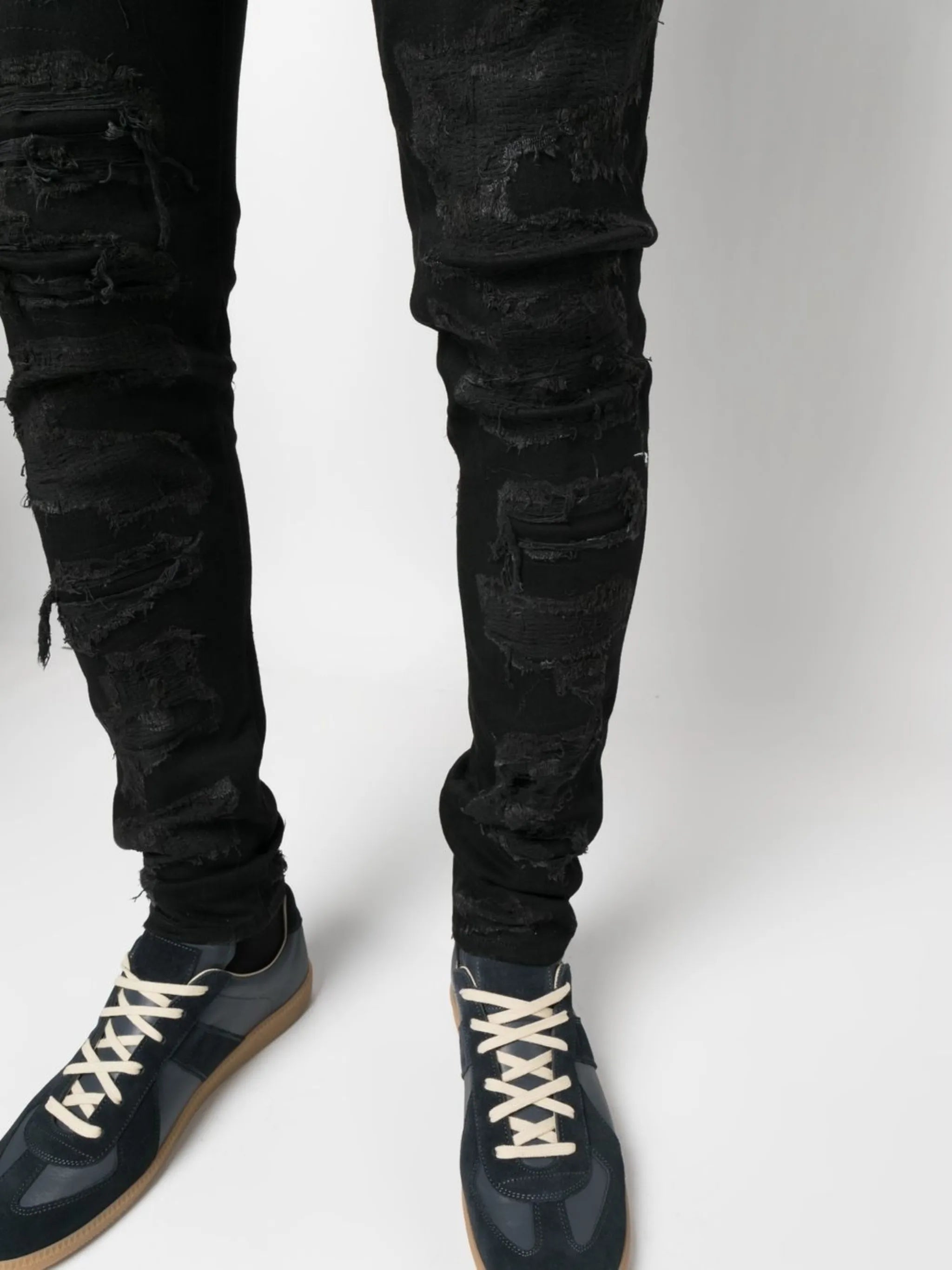 Shredded Denim skinny-cut jeans
