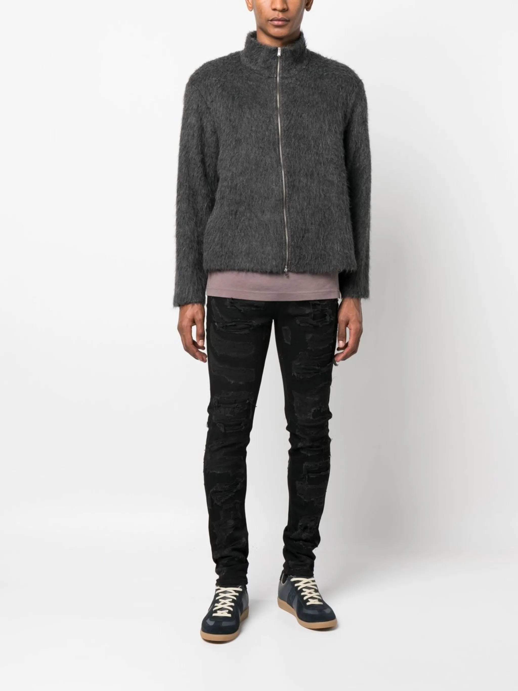 Shredded Denim skinny-cut jeans