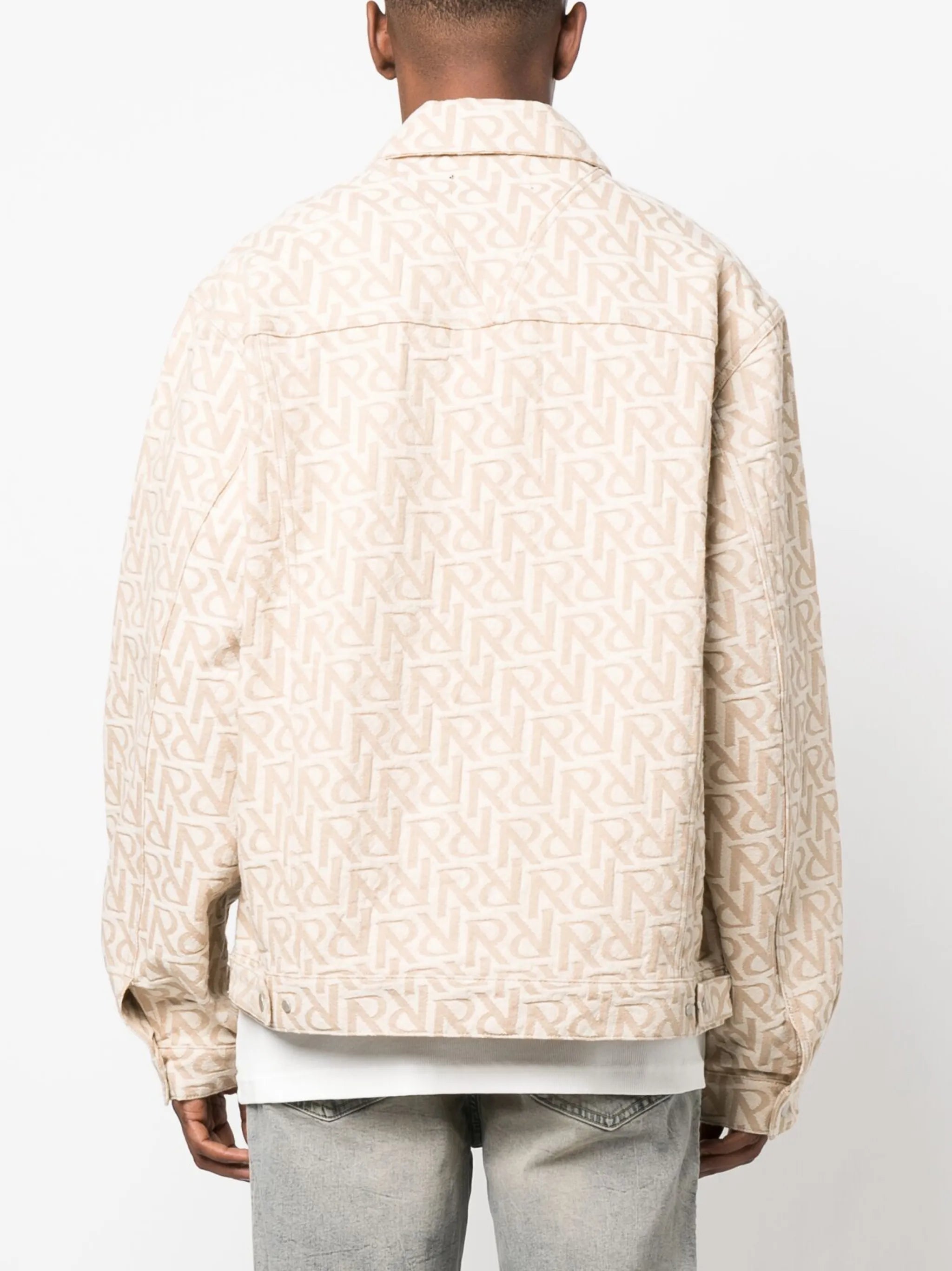 Initial-print denim jacket
